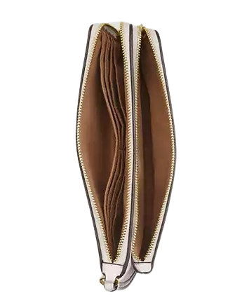 Coach Double Zip Wallet with Floral Print - Stylish Women's Leather Card Holder for Everyday Use, Travel & Gift Giving