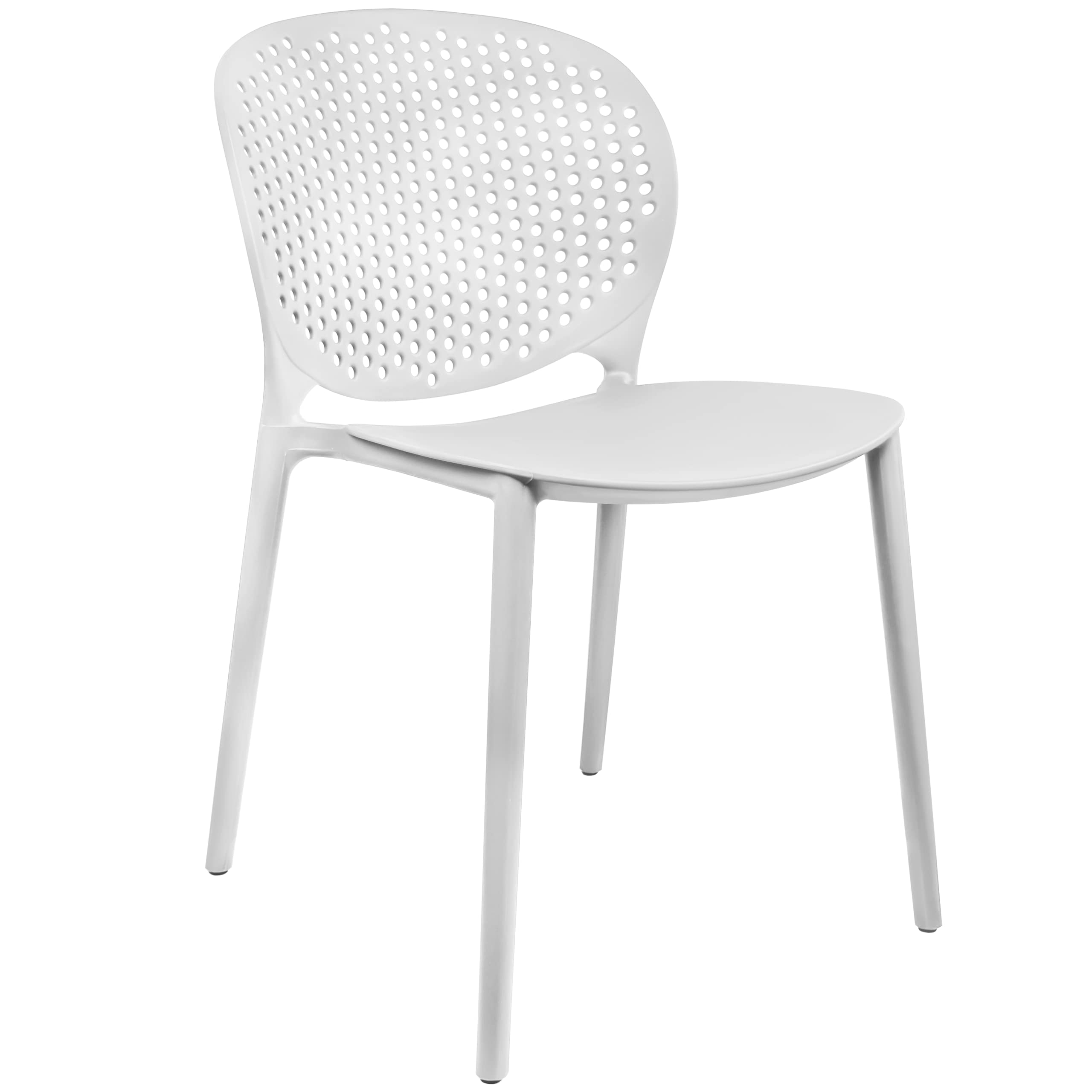 2-Pack Modern Stackable Patio Chairs Set of 4 - White Outdoor Dining Chairs for Poolside, Restaurant, Kitchen & Living Room - Indoor/Outdoor Use for Home & Commercial Spaces