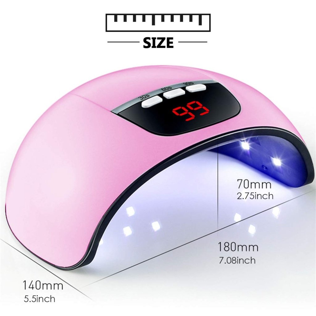 54W Professional LED Nail Lamp with USB Port - Fast Drying for Gel Polish - Perfect for Home & Salon Manicures