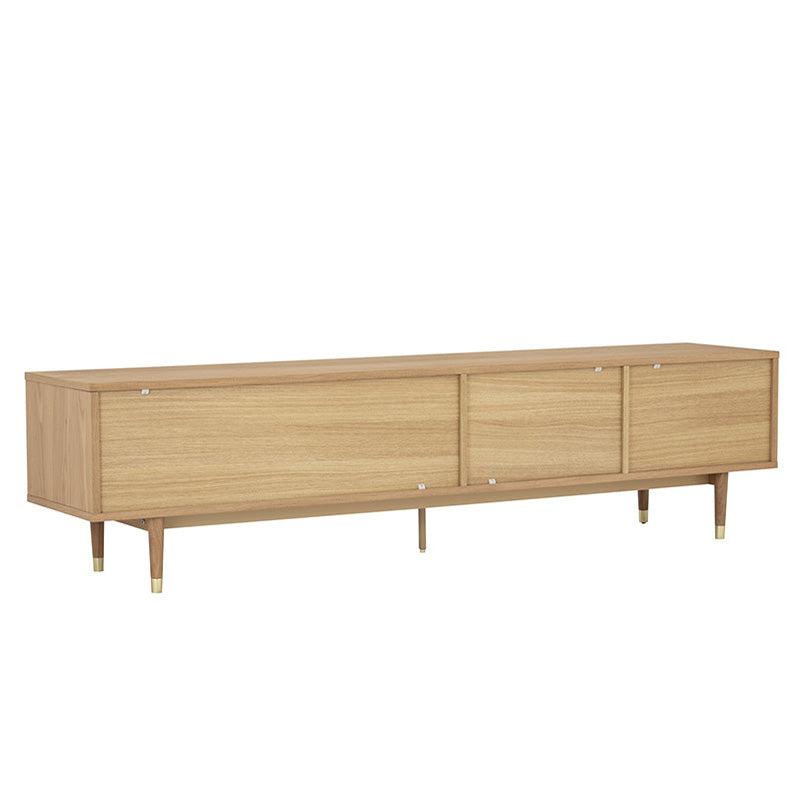 HOUSTON Entertainment TV Stand 200cm - Natural & Grey Wood Media Console for Living Room, Home Theater Setup