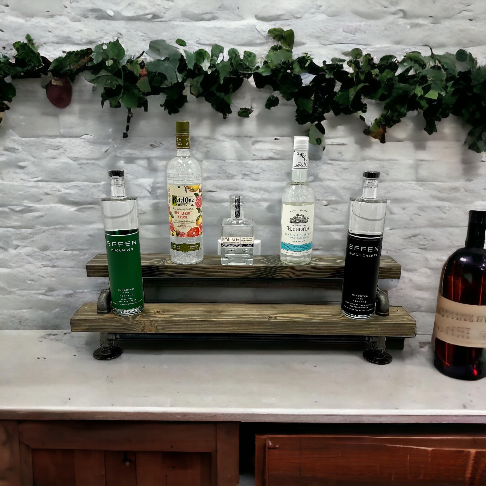 Industrial 2-Tier Freestanding Liquor Shelf - 24