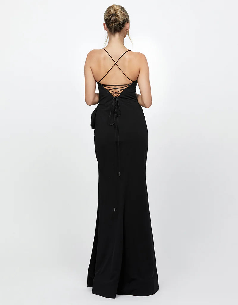 Dixie Strappy Back Gown - Elegant Formal Evening Dress for Prom, Wedding & Special Occasions | Women's Sexy Backless Long Gown with Thin Straps