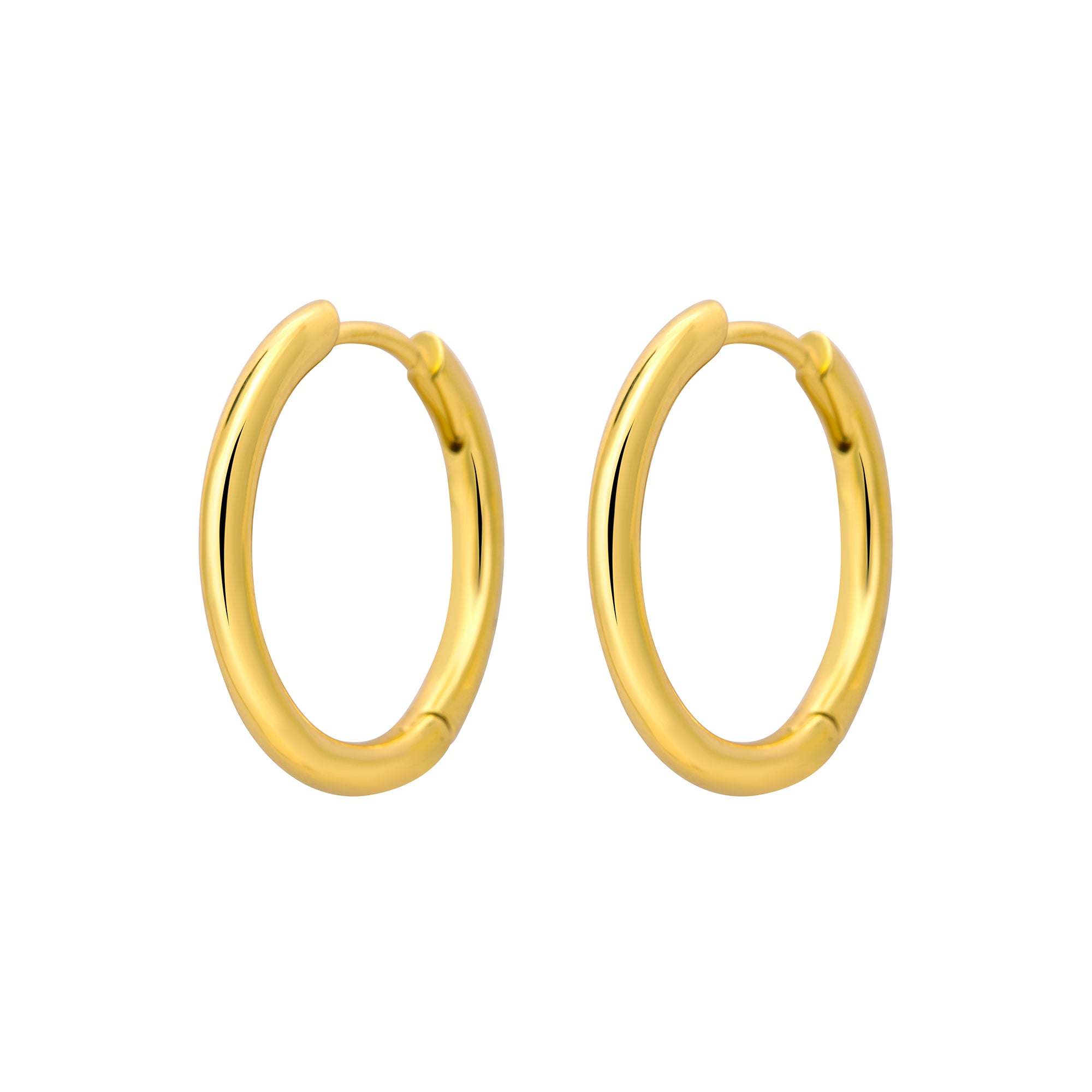 Huggies Gold Large Round Earrings – Elegant & Hypoallergenic Jewelry for Women | Perfect for Parties, Weddings & Everyday Wear