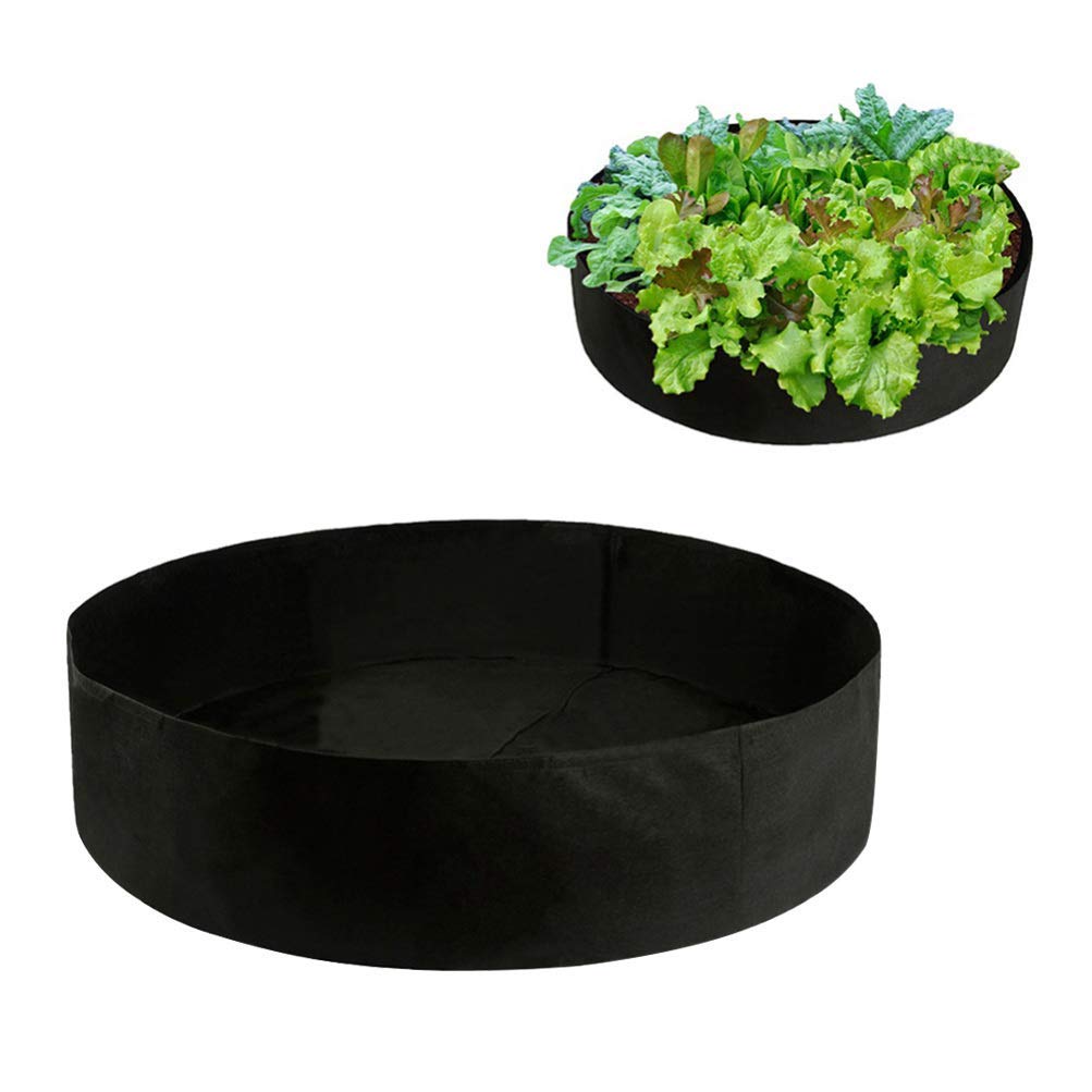 60 Gallon Round Plant Grow Bags - Heavy Duty Felt Garden Pots for Vegetables, Flowers & Herbs - Breathable Fabric Plant Container with Handles (Black) - Ideal for Indoor/Outdoor Gardening, Urban Farming & Hydroponics