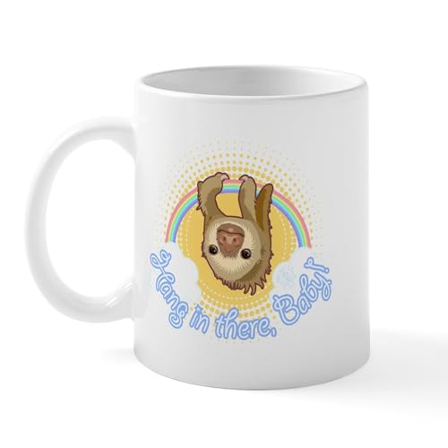 White - Hang In There Sloth Mug
