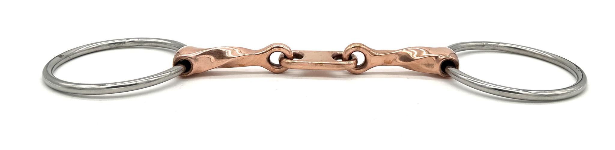 Jake Adams Copper Twisted Dr. Bristol Loose Ring Bit - Comfortable Horse Training Bit for Dressage, Jumping & Western Riding