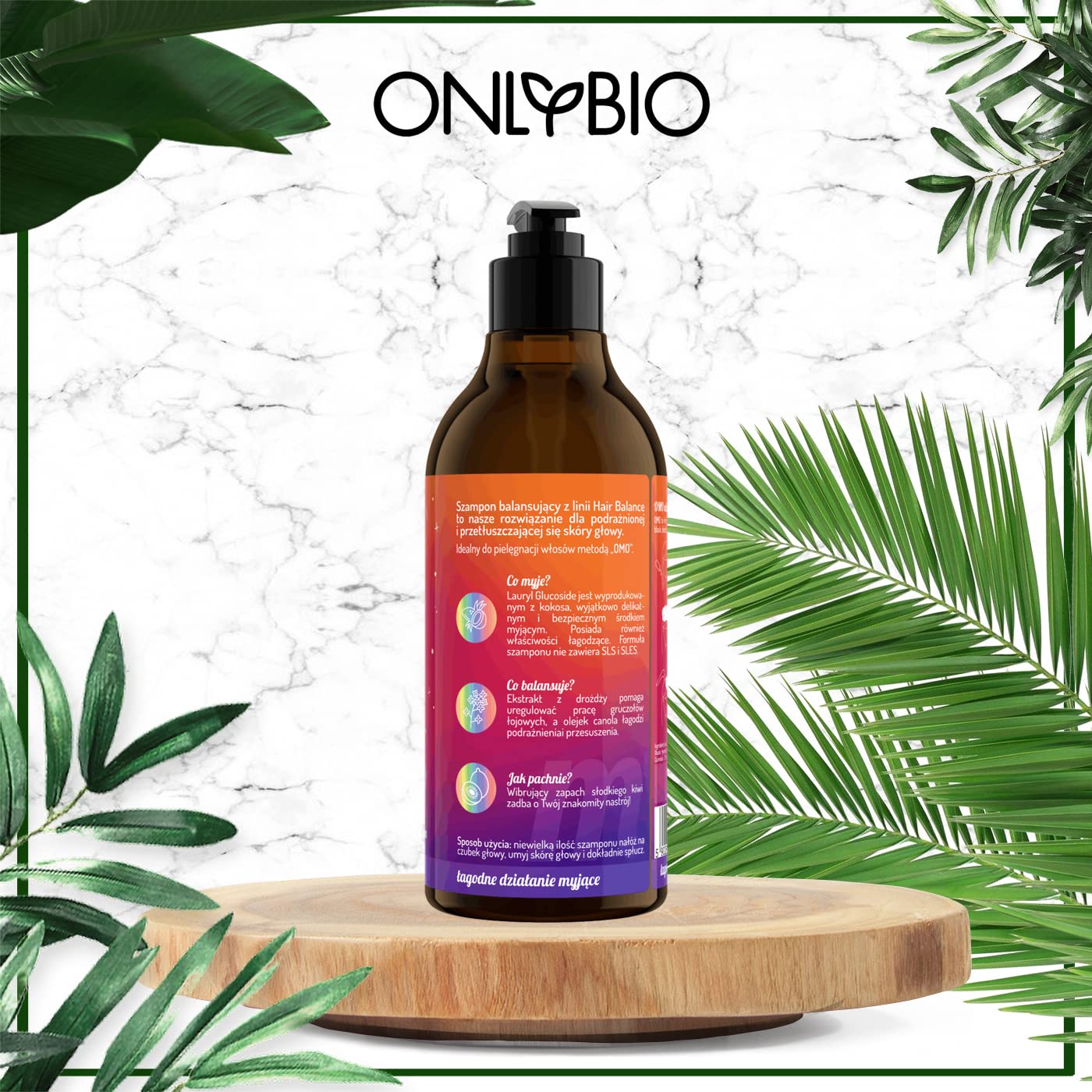 OnlyBio Hair Balance Balancing Shampoo 400ml - Natural Scalp Care for Dry & Oily Hair - Gentle Cleansing for Healthy Hair Growth - Perfect for Daily Use at Home or Salon