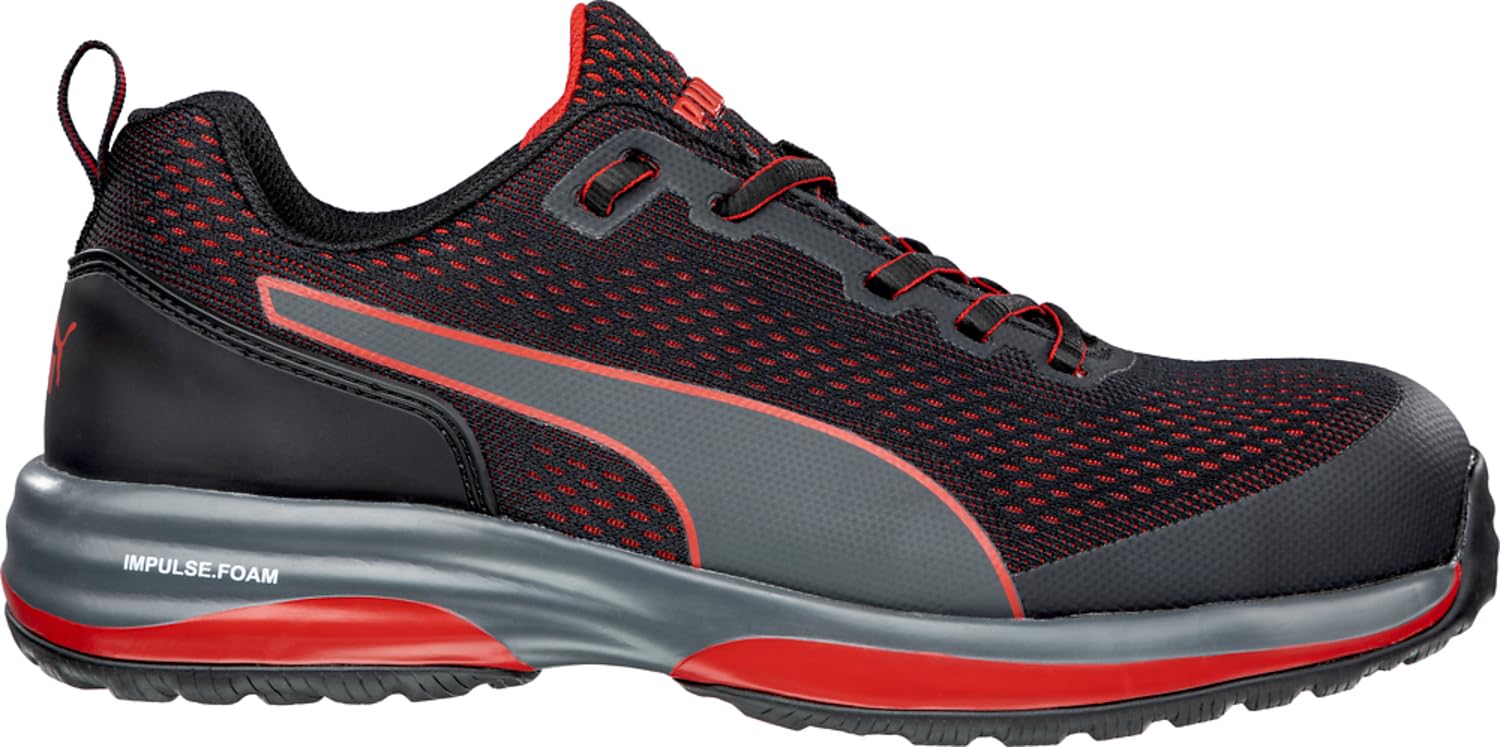 PUMA Men's Speed Black-Red Sneakers - Lightweight Running Shoes for Men, Size 12 | Perfect for Jogging, Gym Workouts & Casual Wear