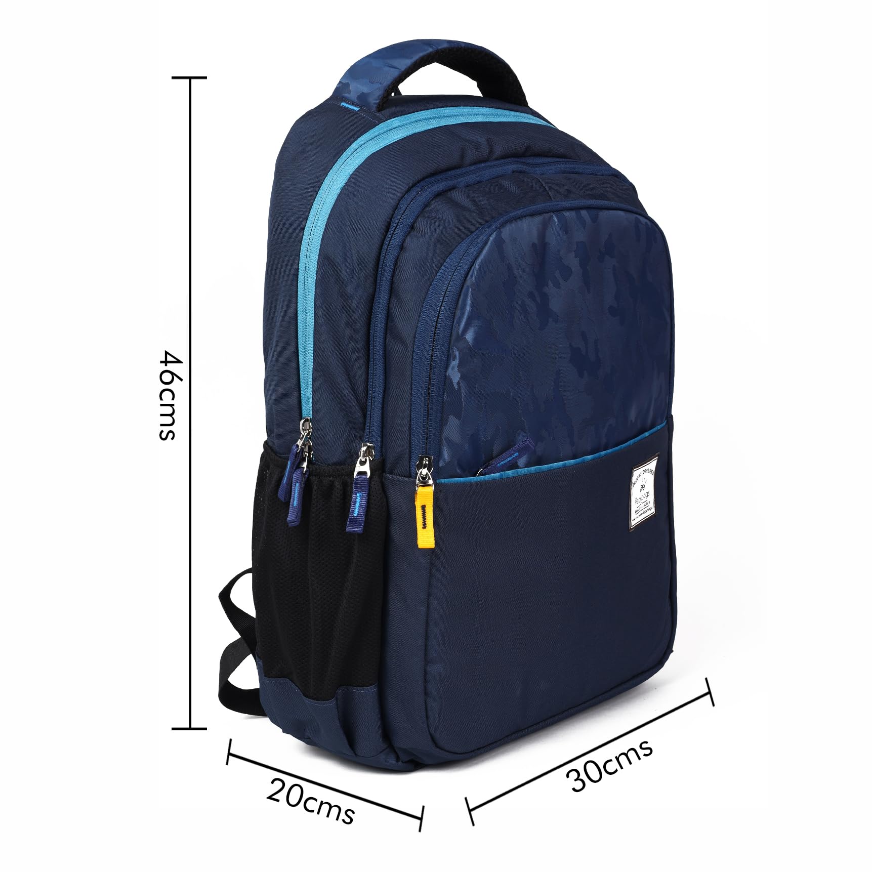 PB Pearl Bags 3-Compartment Polyester Blue Unisex Backpack - Lightweight Travel Backpack for School, Work & Outdoor Adventures