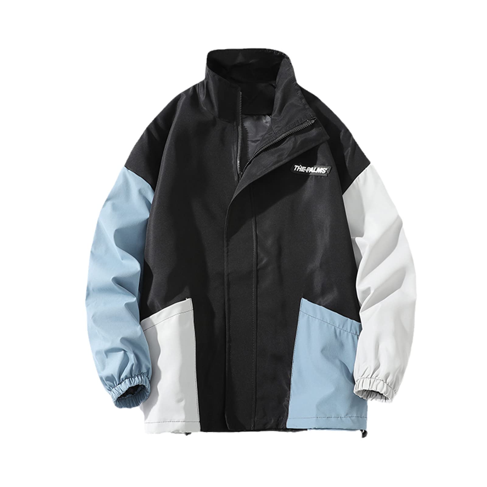 Men's Hip Hop Hooded Jacket with Color Print & Stitching - Windbreaker Coat for Streetwear & Casual Wear | Perfect for Urban Fashion, Outdoor Activities & Daily Use