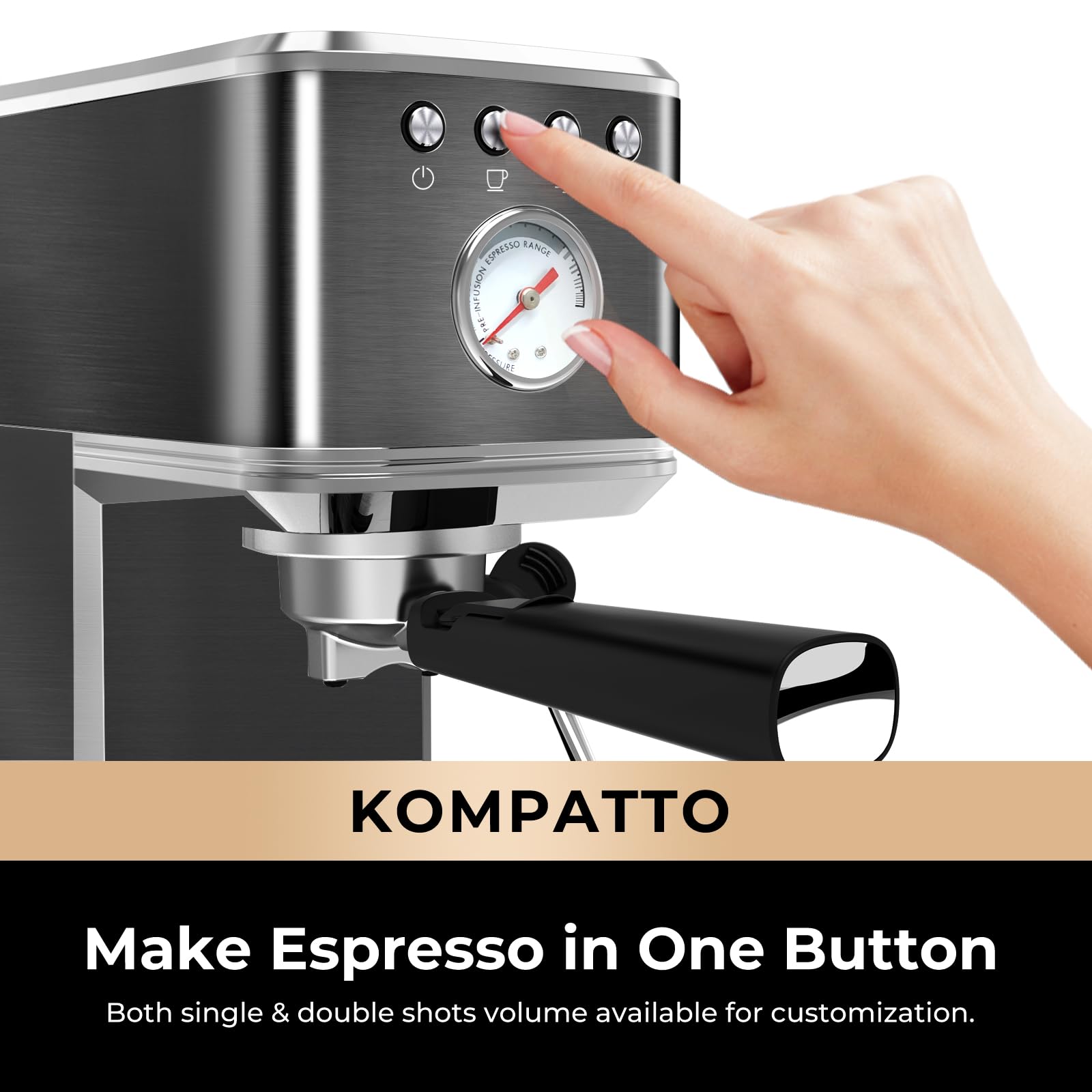 CHULUX 20 Bar Professional Slim Espresso Machine with Milk Frother - Semi Automatic Italian Coffee Maker for Home, Cappuccino & Latte - Compact Design for Small Kitchens & Office Use (Black)