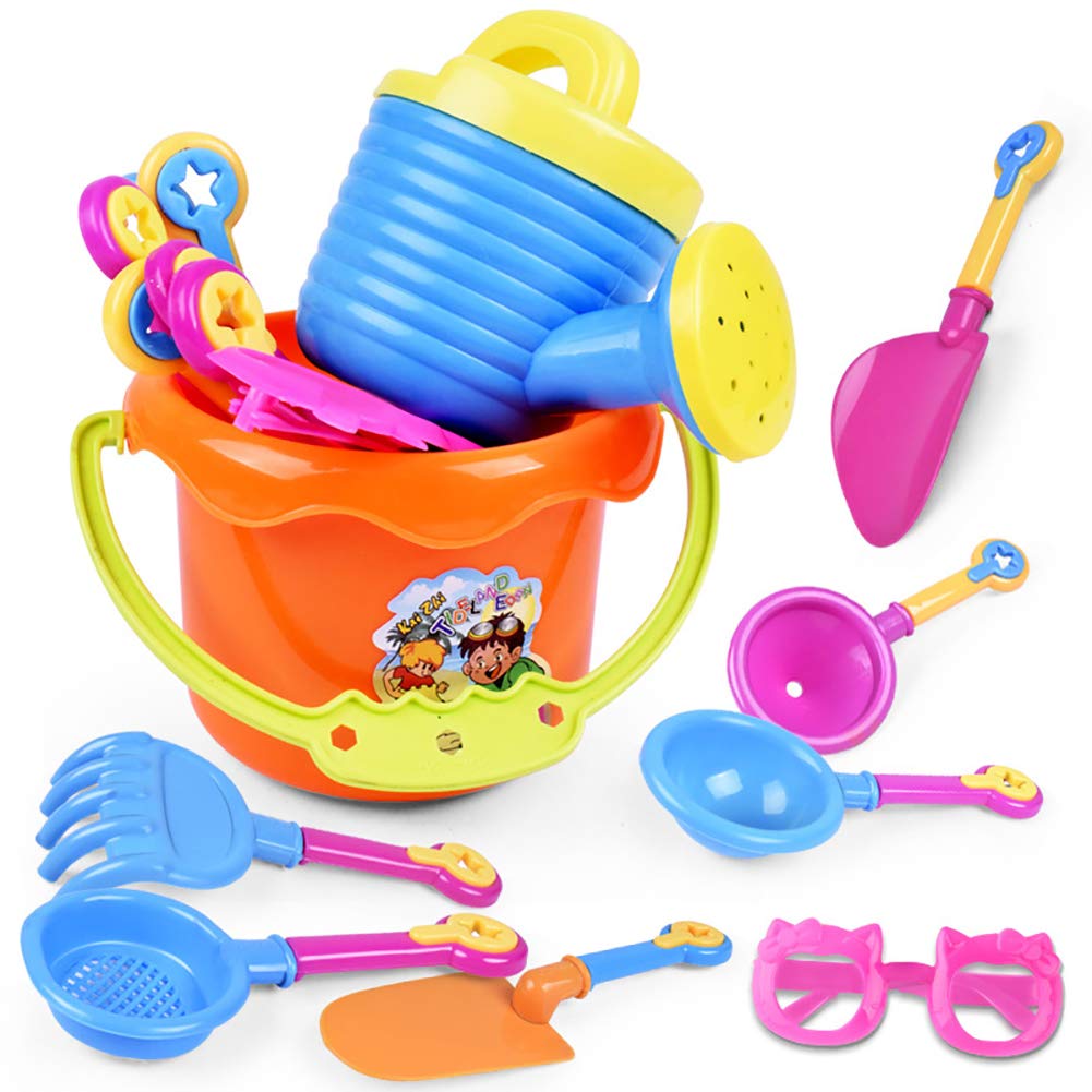 9Pcs Kids Beach Sand Toy Set - Mini Bucket, Shovel, Rake & Water Toys for Toddlers | Outdoor Sand Play, Birthday Gift, Garden Tools (Random Colors) | Perfect for Beach Trips, Backyard Play & Summer Activities