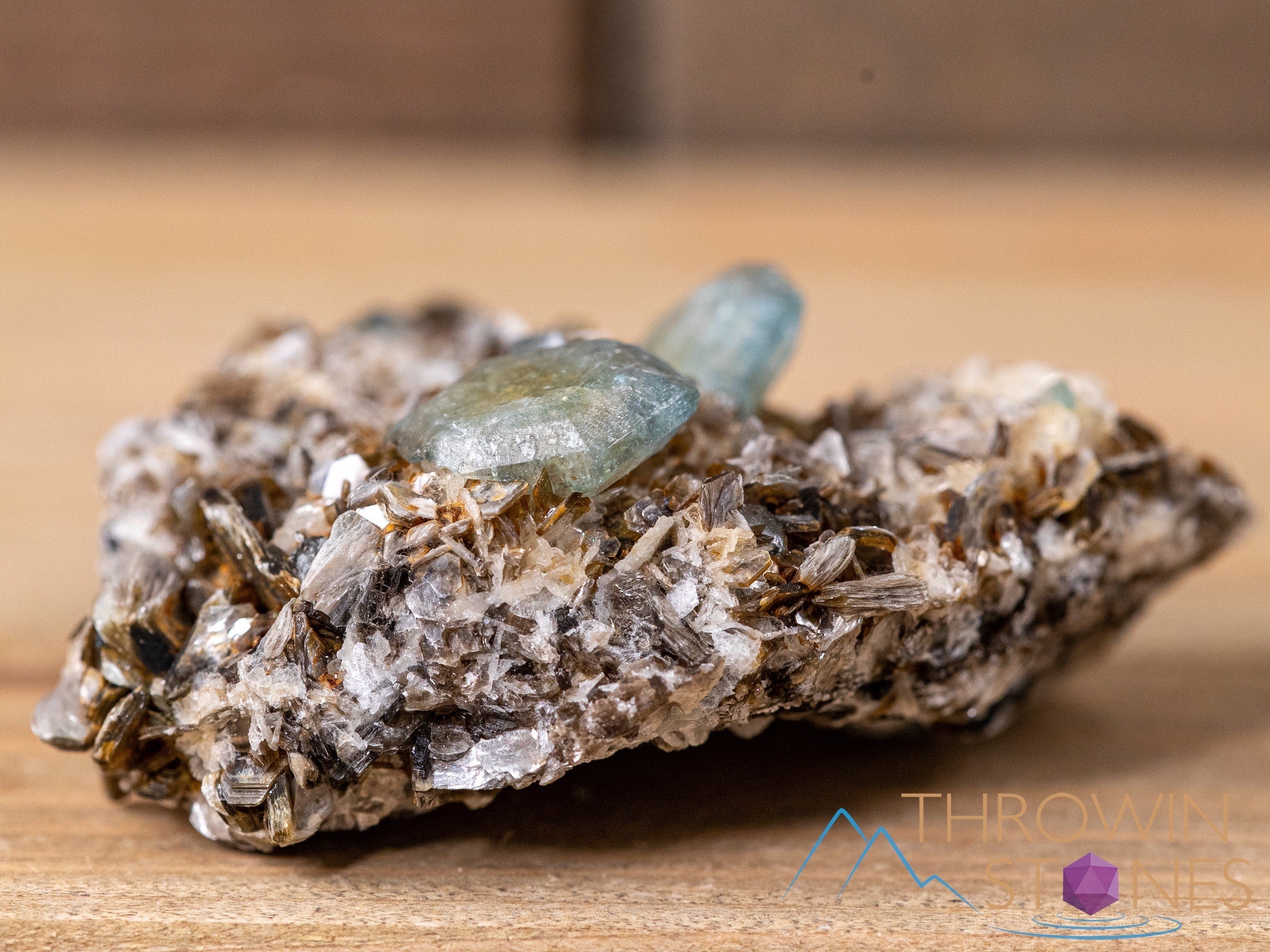 Natural APATITE on FELDSPAR with MUSCOVITE Raw Crystal Cluster - Healing Stones Collection | Unique Housewarming Gift, Spiritual Home Decor, Mineral Specimen (40681) | Perfect for Meditation Spaces, Yoga Rooms & Crystal Healing Altars