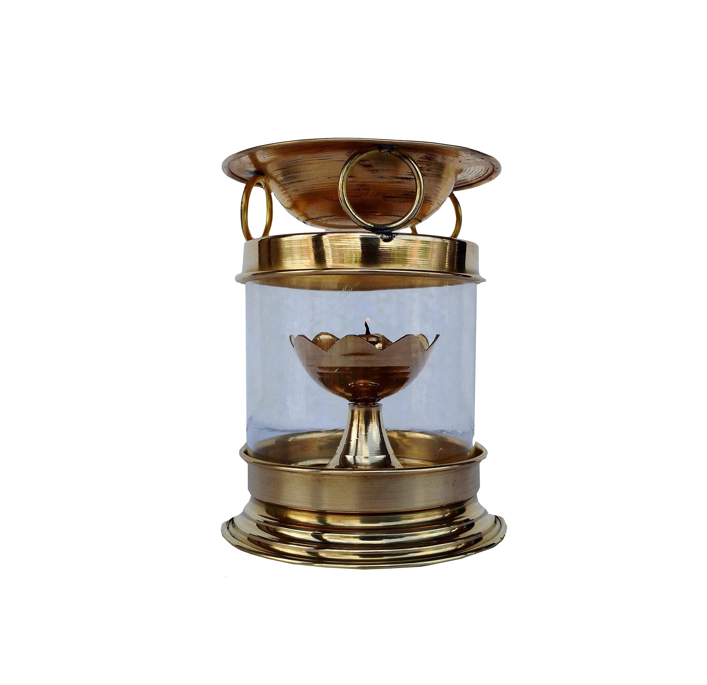 Handmade Brass Aromatherapy Oil Burner - Traditional Hindu Puja Deepak Lamp for Essential Oils | Perfect for Meditation, Yoga, Home Decor & Spiritual Ceremonies