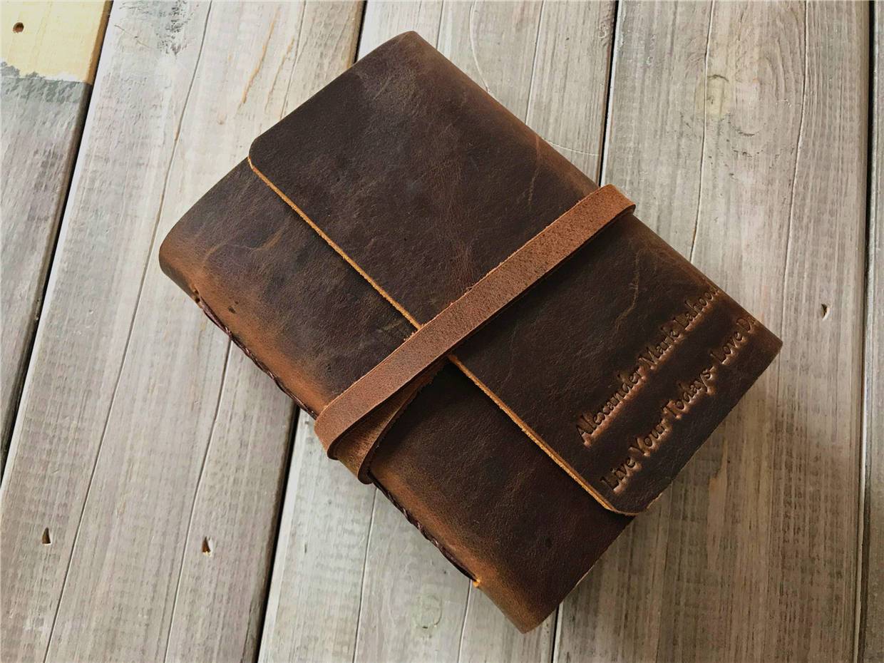 Custom Engraved Leather Pocket Notebook - Personalized Journal for Men & Women - Perfect for Travel, Work & Daily Notes
