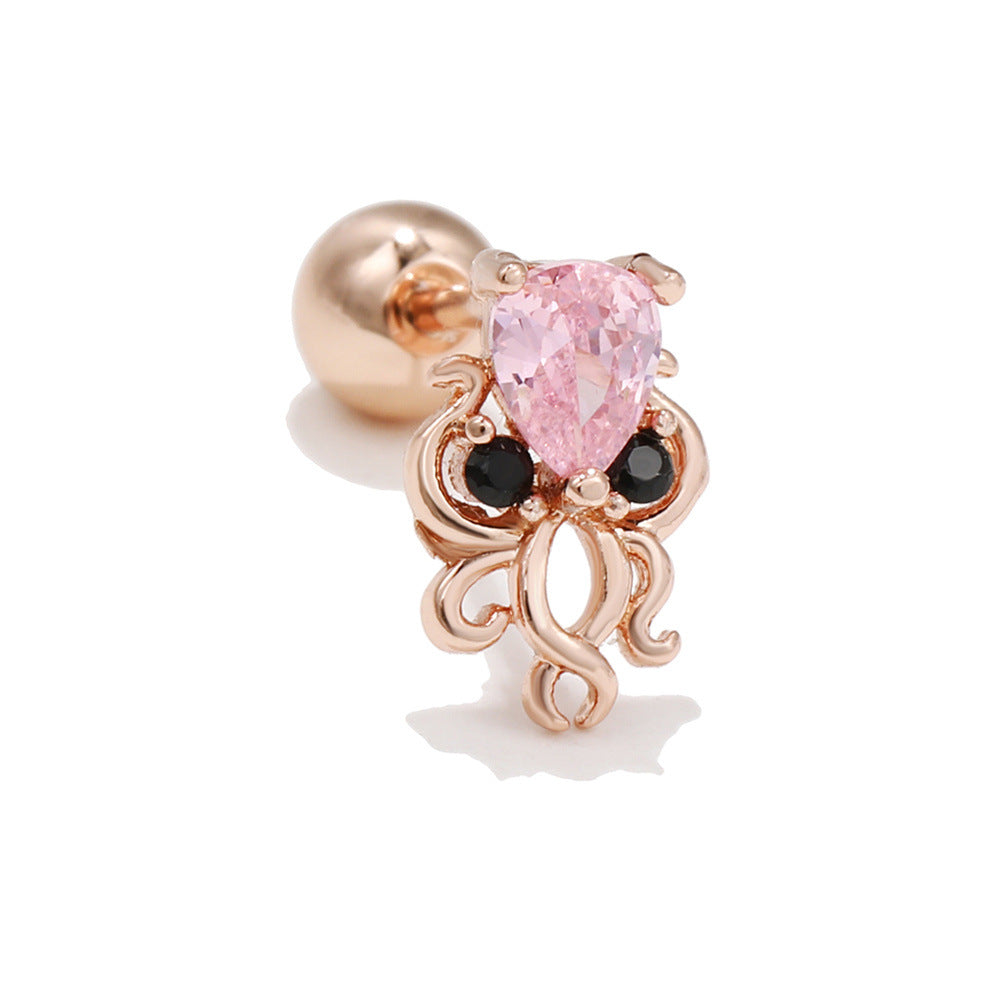 20G Frog & Octopus Cartilage Barbell Stud Earring - Body Jewelry for Cartilage, Helix, Tragus Piercing | EGD0318 | Perfect for Everyday Wear & Unique Style