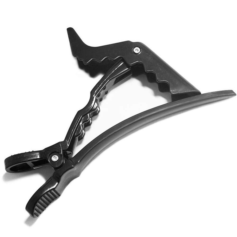 DEXO Professional Hair Sectioning Clips - 12-Pack Crocodile Black Plastic Hair Clips for Women, Styling & Hairdressing - Perfect for Salons, Home Use, and DIY Hairstyles