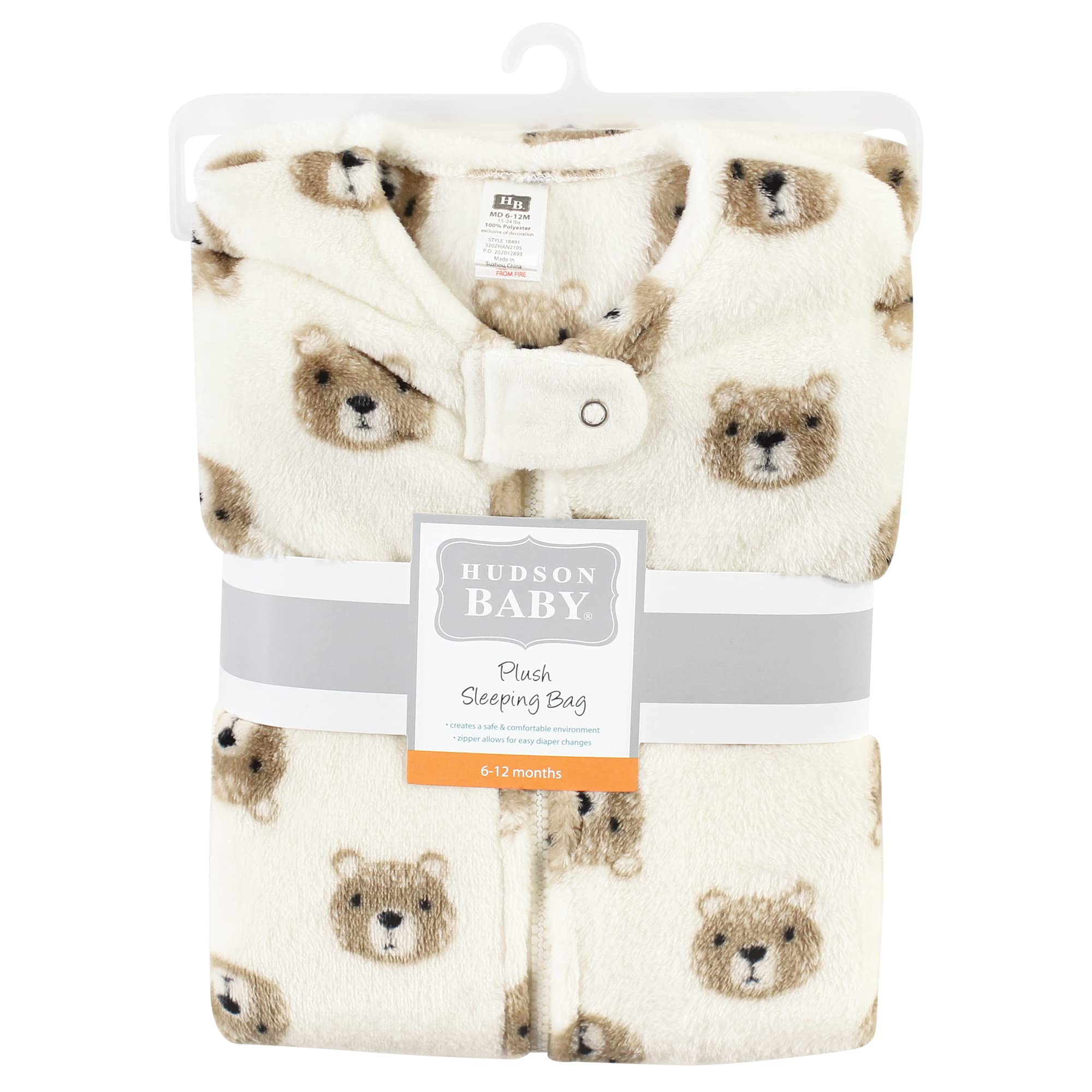 Hudson Baby Unisex Plush Sleeping Bag Sack Blanket Bear - Soft & Cozy for 12-18 Months - Perfect for Nursery, Travel & Winter Warmth