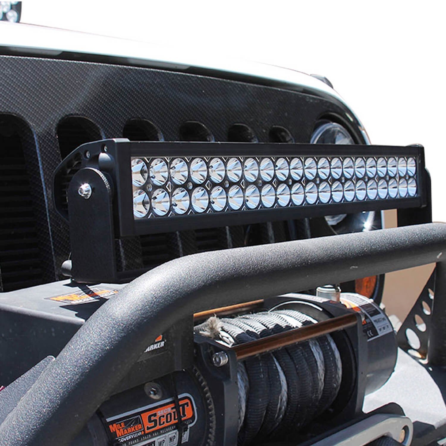 120W 20 LED Light Bar with Mounting U Bracket & Wiring Kit - Waterproof Off Road Lights for Truck, SUV, Jeep, 4x4, ATV - Perfect for Night Driving, Camping & Off-Road Adventures