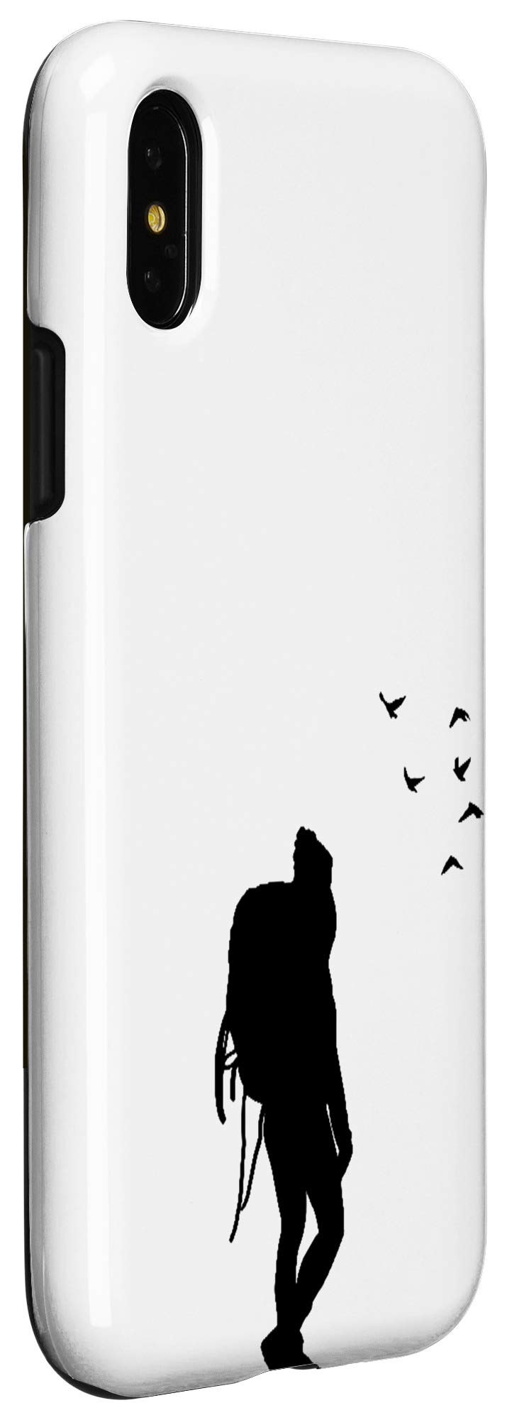 iPhone X/XS Black & White Silhouette Case - Durable Protective Cover for Backpacking, Travel & Outdoor Adventures