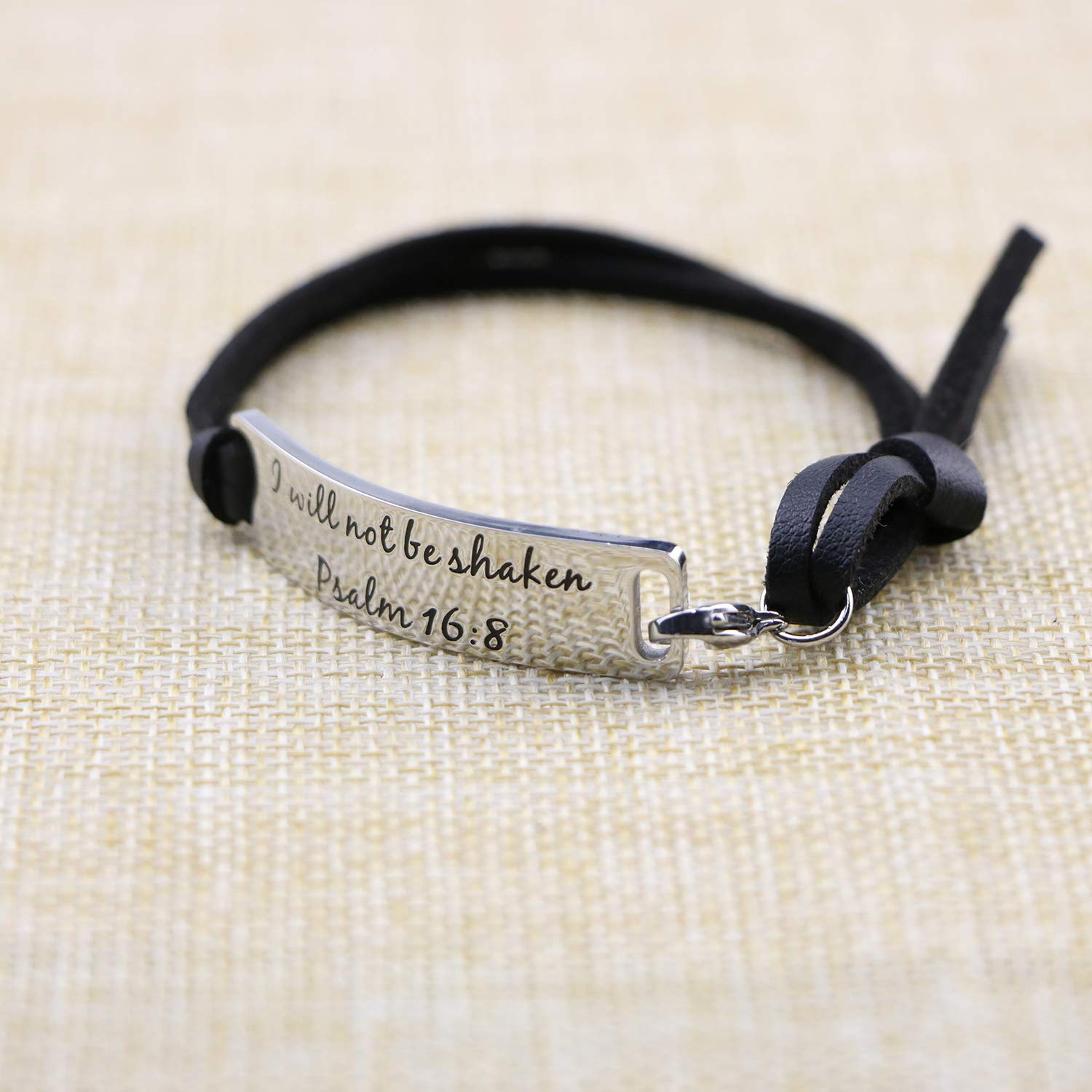 Inspirational Christian Bracelets for Women - Personalized Scripture Leather Bangle - Religious Gifts for Her, Birthday, Christmas - Perfect for Church, Prayer & Daily Faith Encouragement
