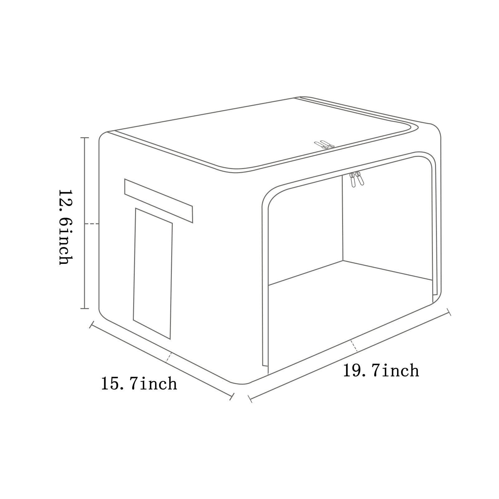 2 Pack Stackable Metal Frame Clothes Storage Bins - Large Capacity Foldable Linen Fabric Organizer Box with Carrying Handles & Clear Window (Light Gray, 19.7x15.7x12.6 Inch) - Perfect for Closet, Bedroom, Nursery & Office Organization