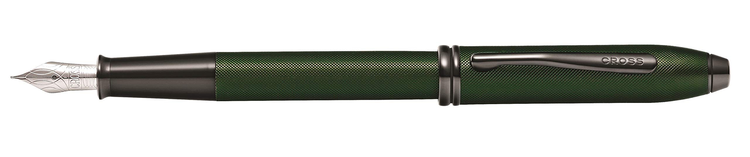 Cross Townsend PVD Micro-knurl Fountain Pen with Medium Nib - Matte Green Luxury Writing Instrument for Professionals, Gifts & Calligraphy | Perfect for Office, Business Meetings & Signature Signing