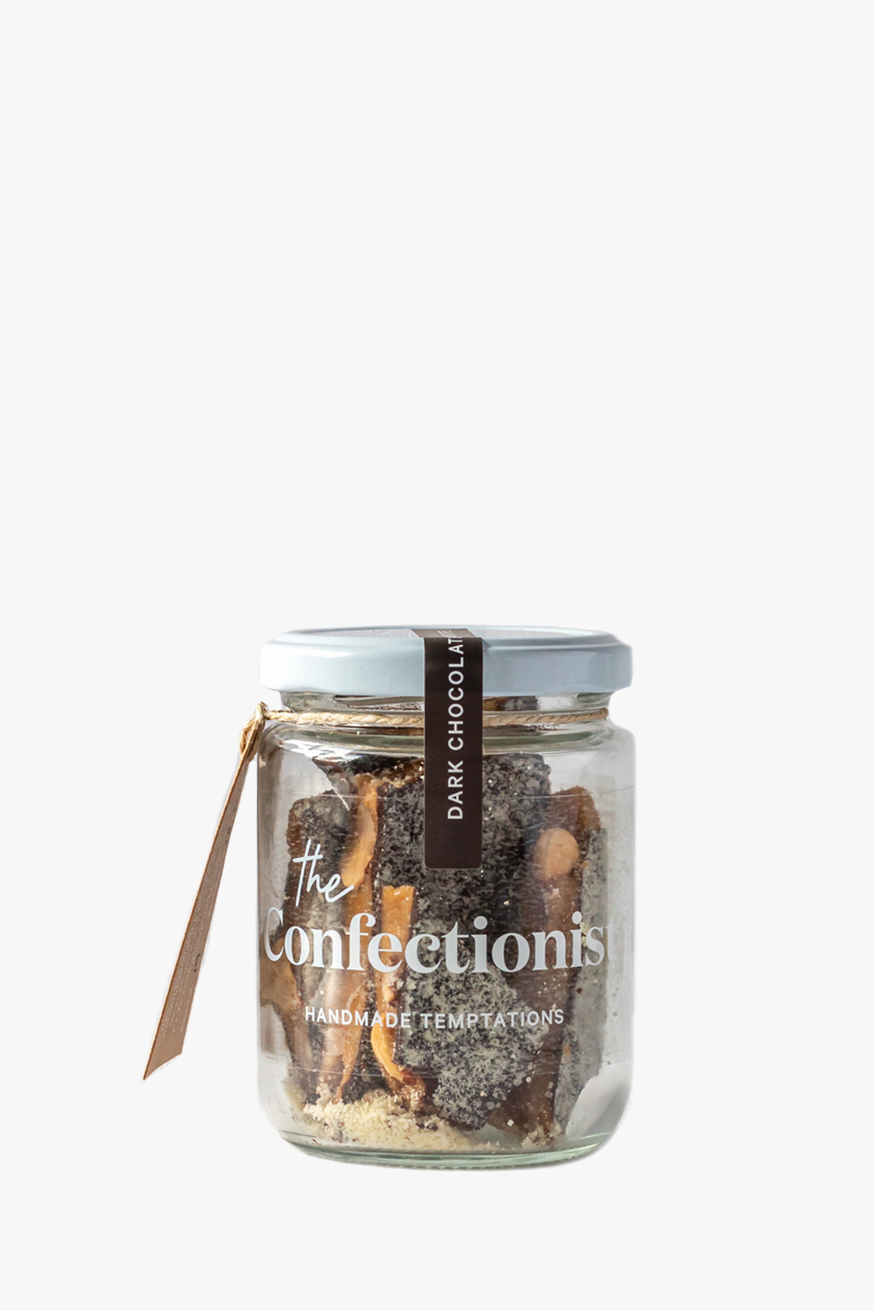 Premium Dark Chocolate & Almond Toffee - 85g Glass Jar - Gourmet Gift for Holidays, Parties & Sweet Cravings