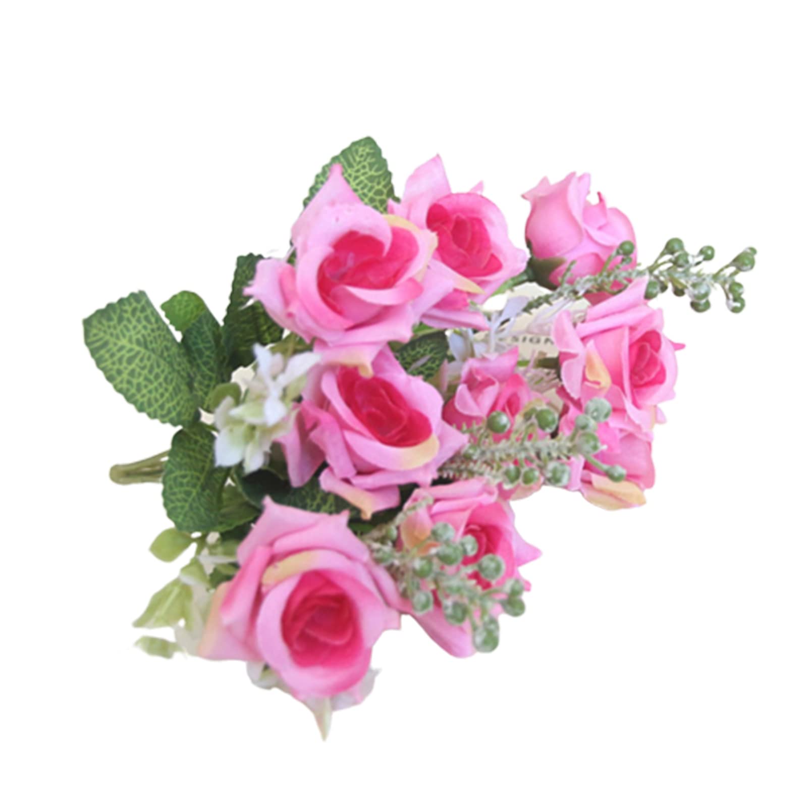 JESEBROD Artificial Rose Flower - 1Pc Lifelike Fake Rose for Wedding, Home, Garden, Office & Party Decor - Rose Red - Perfect for Table Centerpieces, Gift Wrapping & DIY Crafts