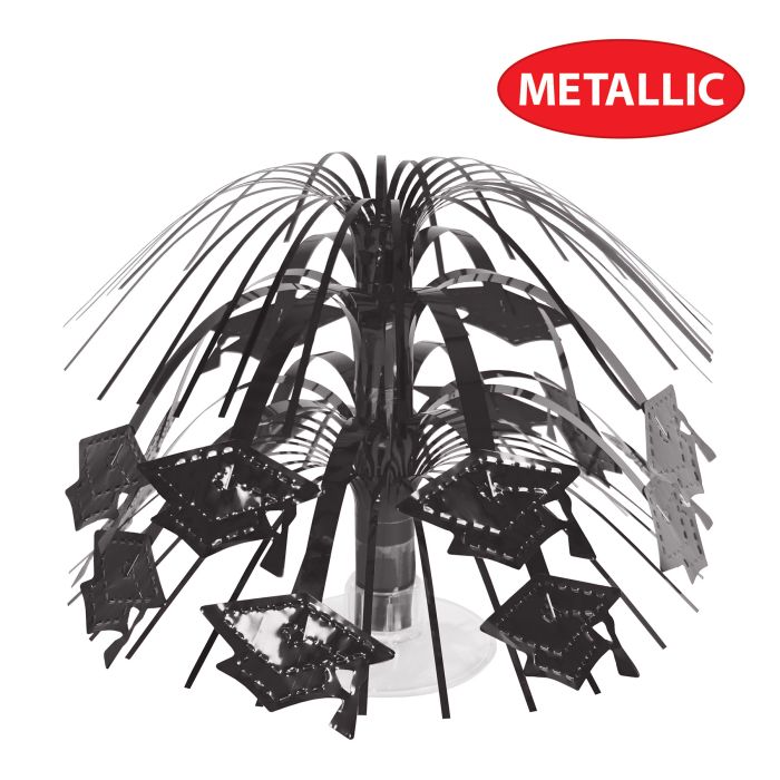 12 Pack Beistle Black Graduation Cap Mini Cascade Centerpieces - Perfect for Graduation Party Decorations, Table Centerpieces, and Photo Backdrops