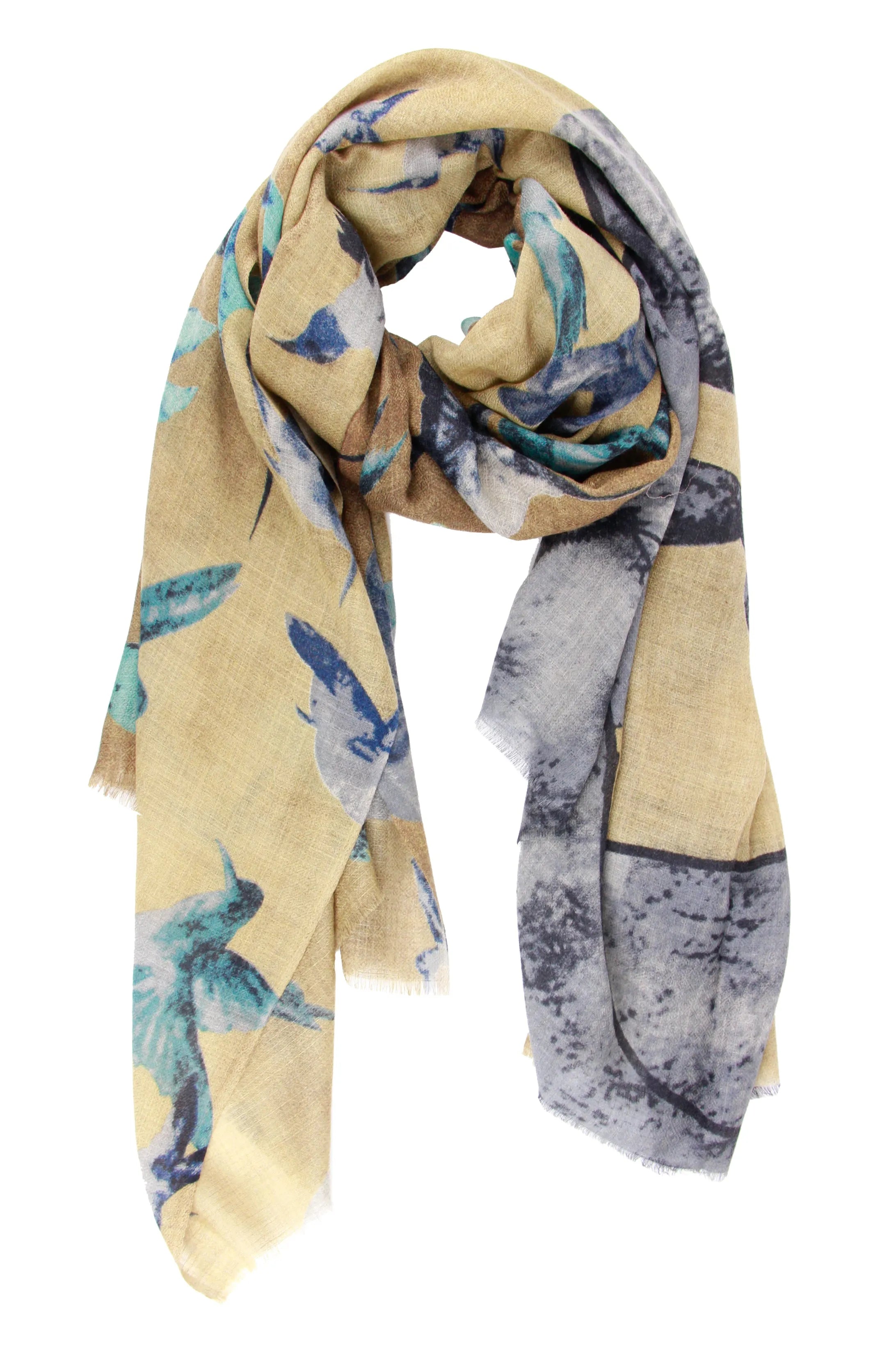 Stylish Hummingbird Printed Scarf - Lightweight Fashion Accessory for Women - Perfect for Spring Outfits, Office Wear & Special Occasions