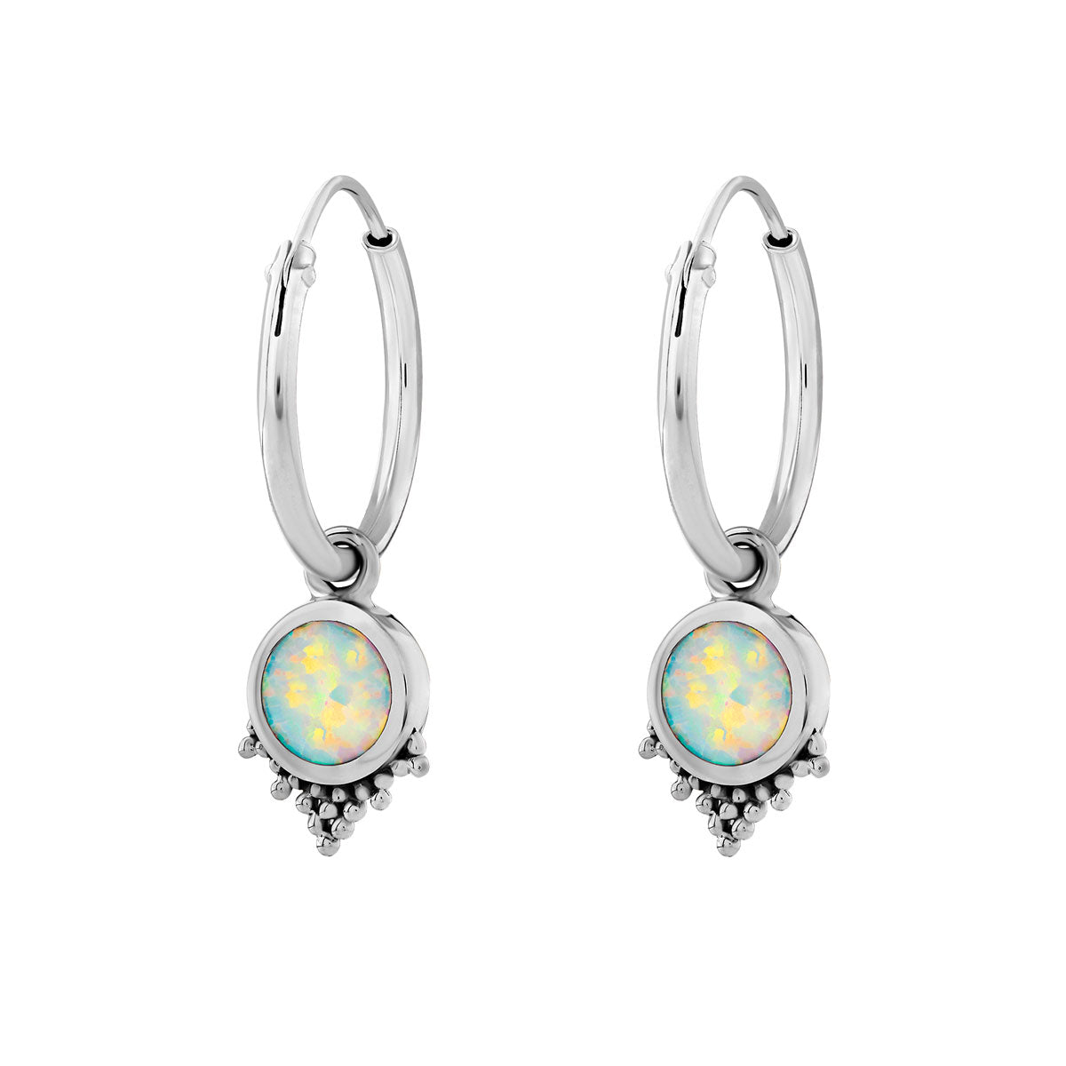 Mystic Mirror Opal Sleepers Earrings – Handmade Boho Dangle Earrings for Women, Hypoallergenic & Lightweight – Perfect for Parties, Weddings & Everyday Wear