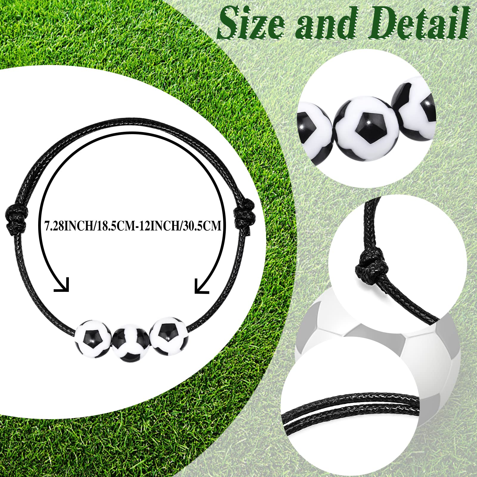 30PCS Sport Theme Charm Bracelets - Soccer Baseball Basketball Softball Beads Adjustable Bracelet for Women Teens Girls - Perfect for Sports Parties, Team Gifts & Inspirational Jewelry