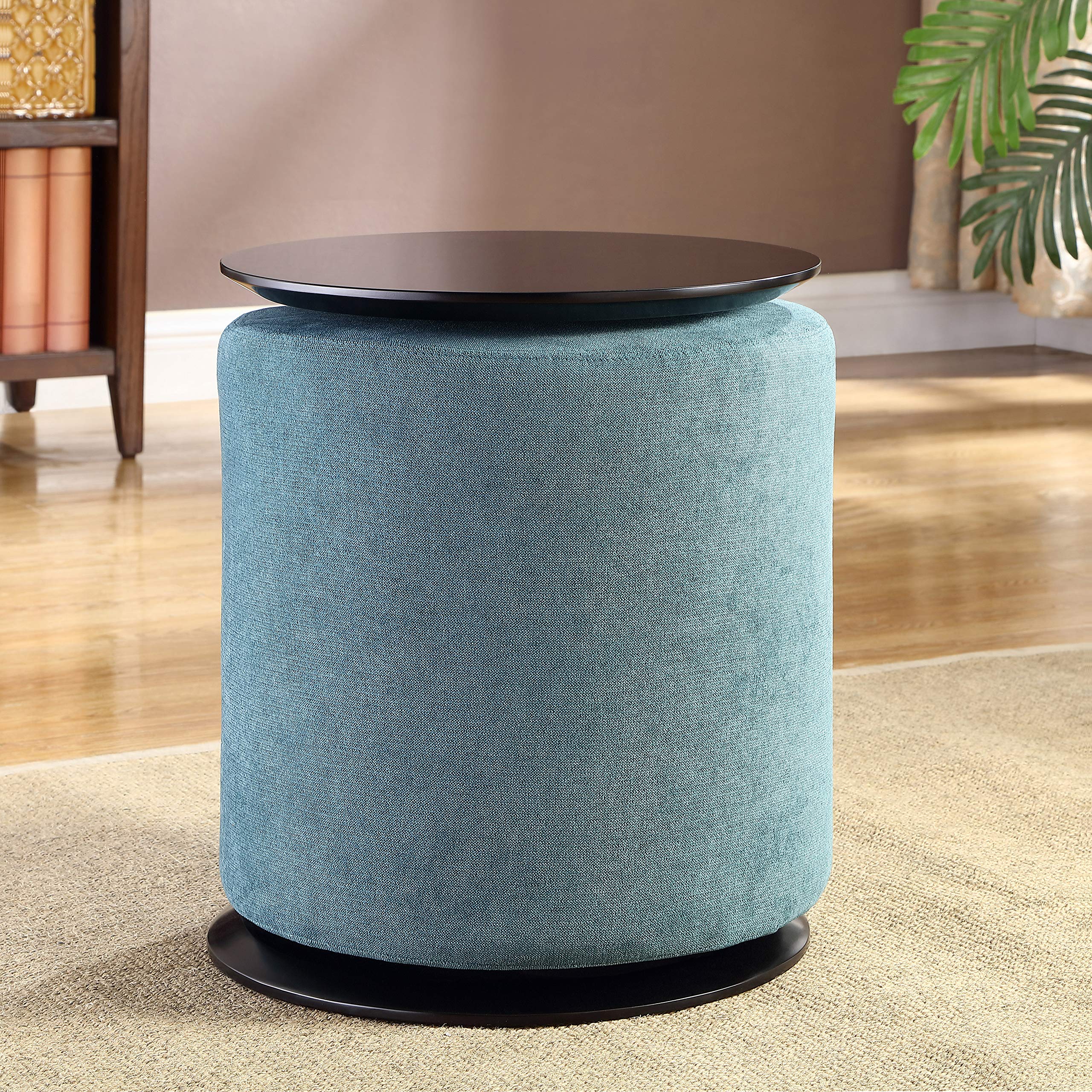 Modern Peacock Blue Accent Table & 18