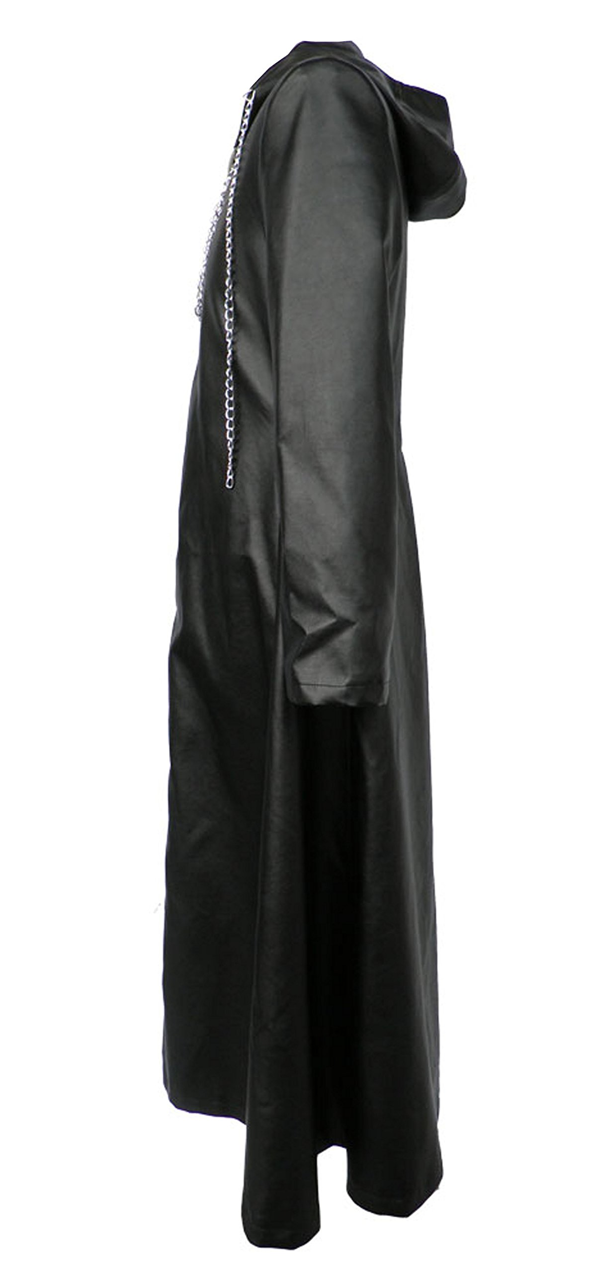 Men's Black Leather Long Coat - Halloween Cosplay Costume for Vampire, Gothic & Steampunk Outfits | Perfect for Parties, Cosplay & Themed Events