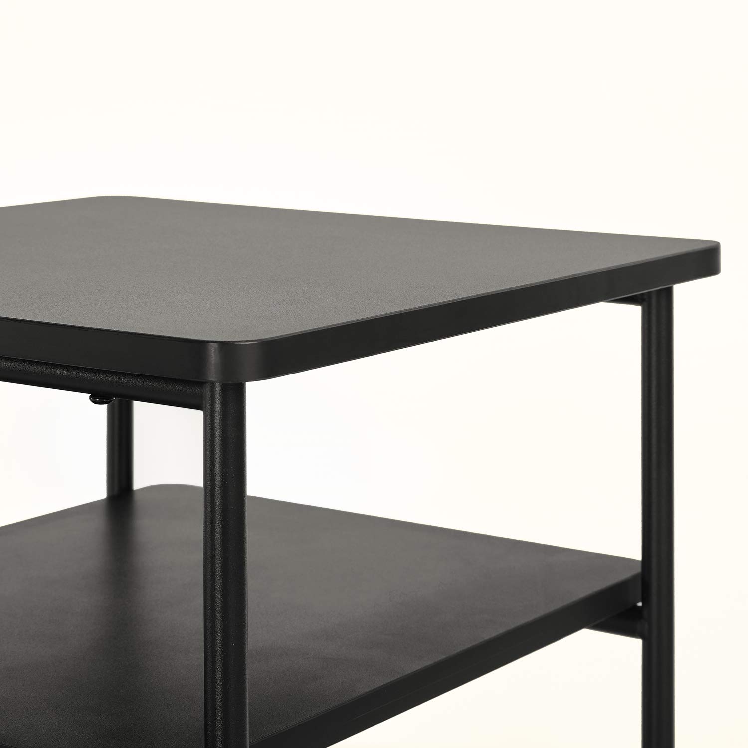 Mellow SQNS-BK Square Multipurpose End Table & Side Table in Black - Perfect for Living Room, Bedroom, or Office Use