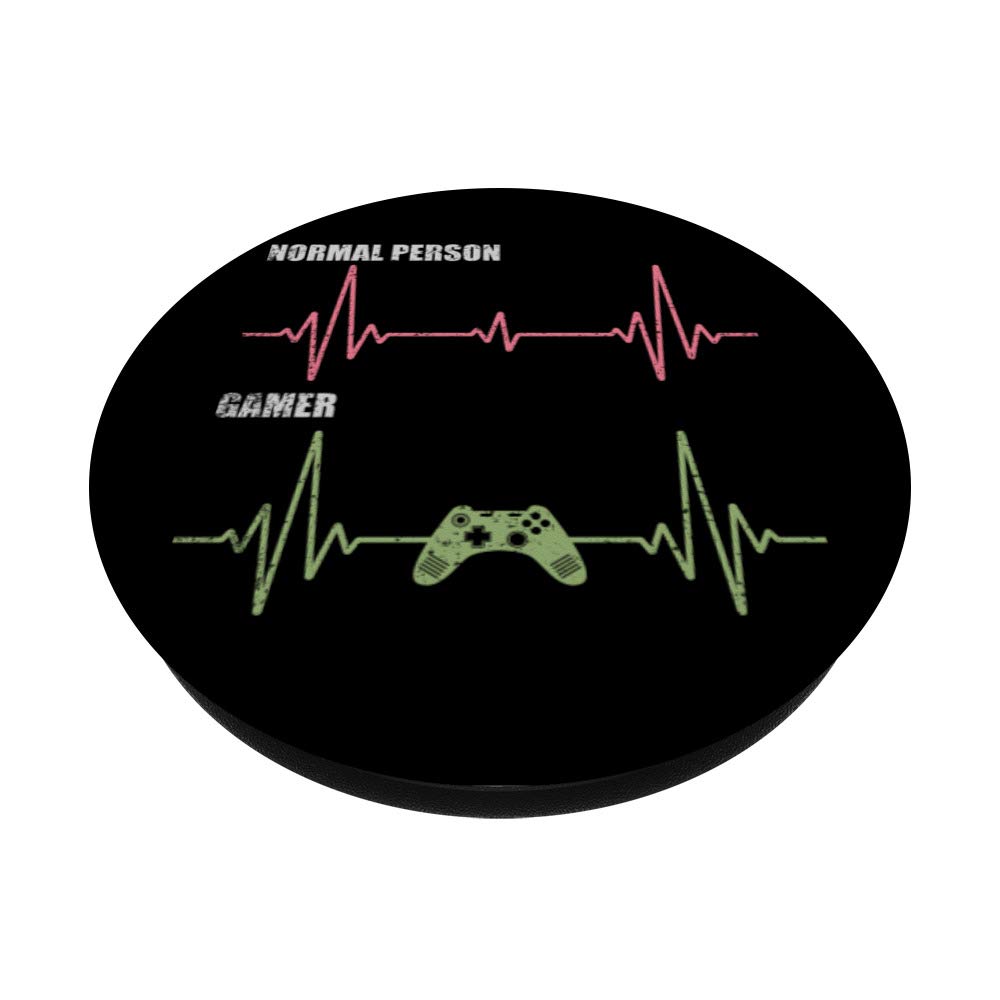 Gamer Heartbeat Video Games Lover Gaming PopSockets - Phone Grip & Stand for iPhone, Samsung, Tablets - Perfect for Gaming, Streaming & Daily Use