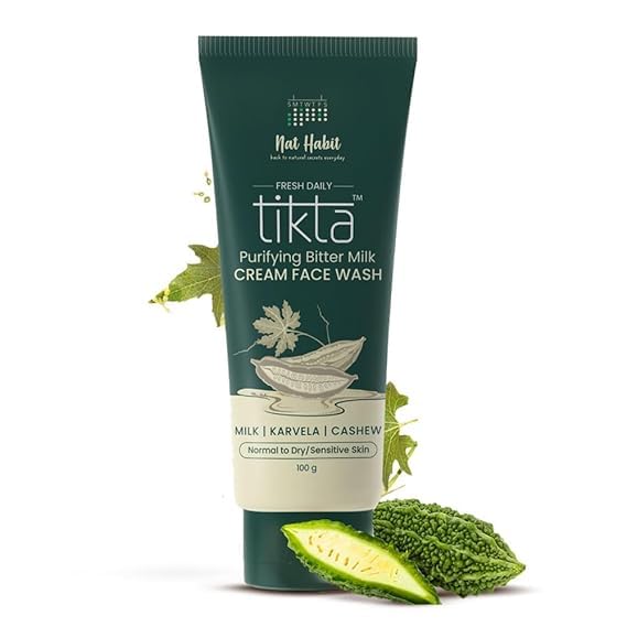Bitter Milk Cream Face Wash for All Skin Types - Acne, Pimples & Oil Control - Paraben & Sulfate Free Cleanser for Men & Women (100g) - Gentle Daily Facial Cleansing for Sensitive, Oily & Combination Skin