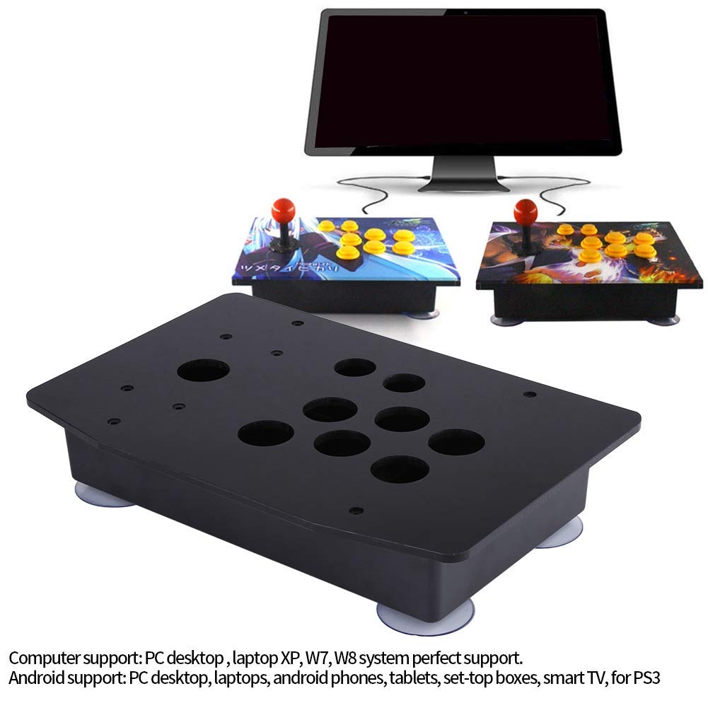 Low Delay USB Encoder Game Kit - DIY Arcade Joystick Controller with 8 Buttons & Black Acrylic Panel for PC Gaming | Perfect for MAME, Retro & Fighting Games