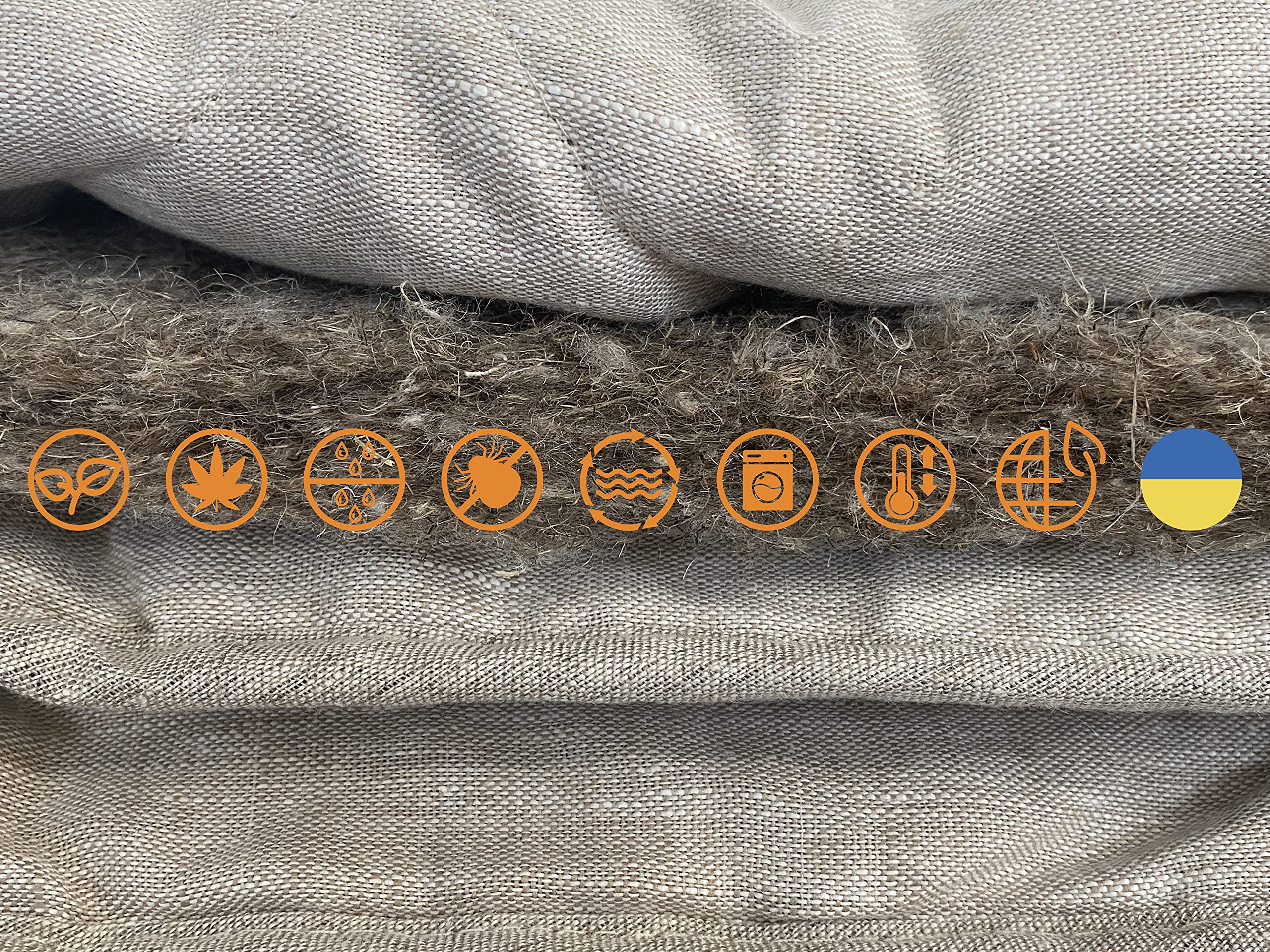Organic Hemp & Linen Weighted Blanket - 200 GSM Hypoallergenic Comforter for Adults, Twin Size | Natural Fiber Bedding for Anxiety Relief & Better Sleep