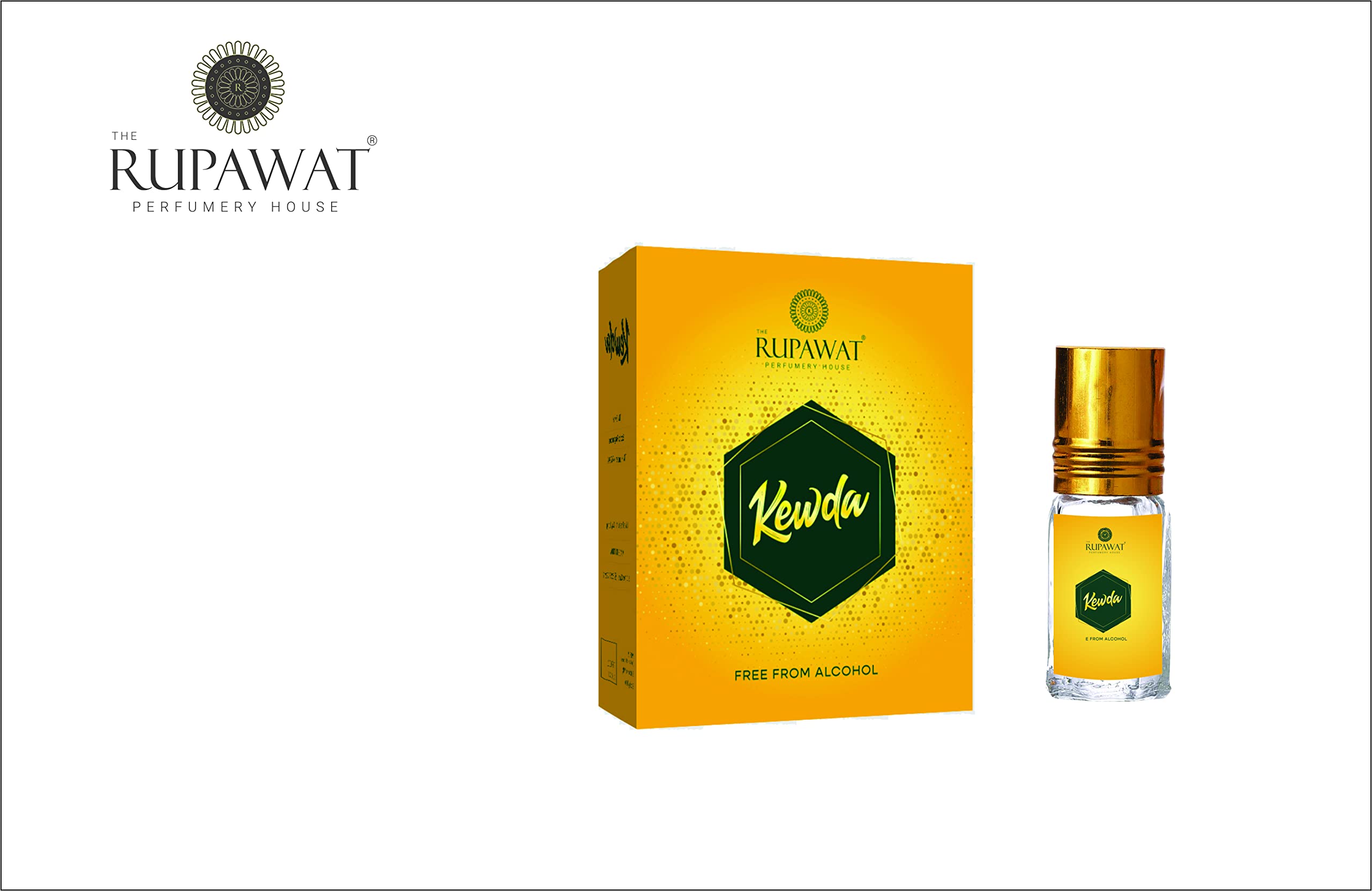Rupawat Perfumery House Attar Kewda Roll-On Perfume - 3ml Natural Fragrance Oil for Women & Men | Perfect for Daily Wear, Office & Special Occasions