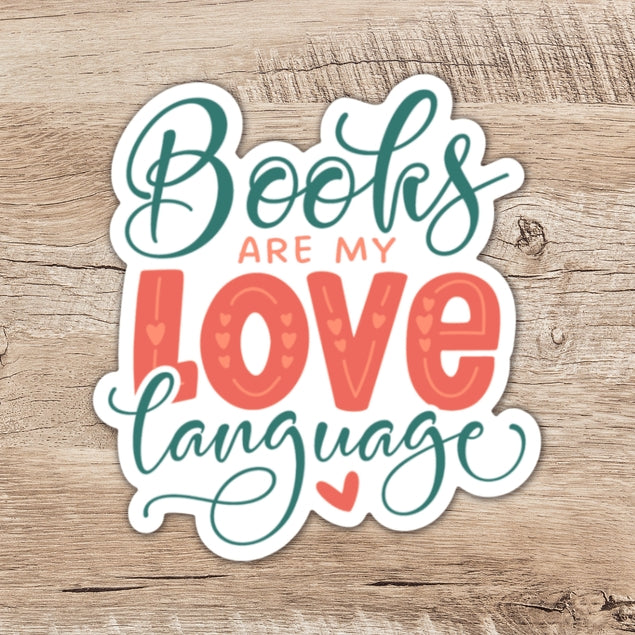 Books Are My Love Language Sticker - Cute Book Lover Vinyl Decal for Laptops, Water Bottles, Notebooks - Perfect Gift for Readers & Bookworms