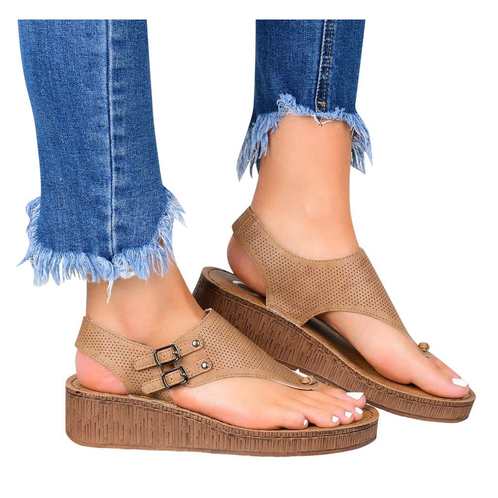 Women's Comfortable Beach Sandals - Summer Flat Slip-On T-Strap Flip Flops for Outdoor Walking, Vacation & Casual Wear | Fashionable & Lightweight Sandals for Women