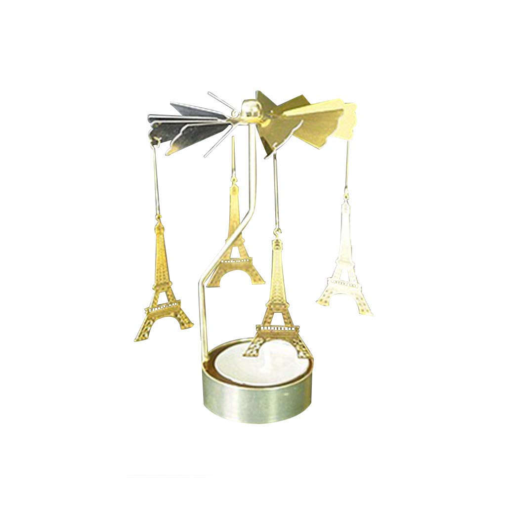 Christmas Metal Candle Stand Holder - Spinning Tea Light Decor for Home, Holiday & Wedding Decorations - Elegant Metal Candle Sticks for Tables, Mantels & Centerpieces