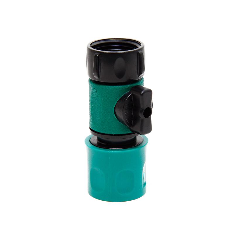 Quick Connect Female Hose End Connector with Shut Off Valve - Brass Garden Watering Fittings for Outdoor Faucet, Sprinkler System & Washing Machine (Set of 2)