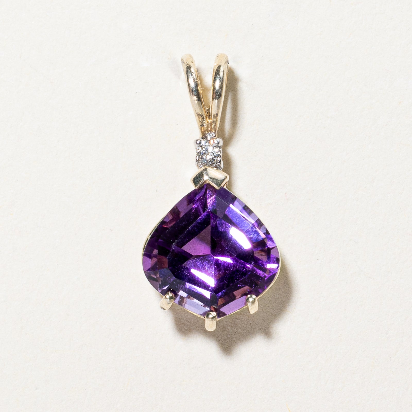 2.00ct Amethyst & 0.015ct Diamond Pendant Necklace - Elegant Purple Gemstone Jewelry for Women - Perfect for Valentine's Day Gifts, Anniversary Presents & Special Occasions