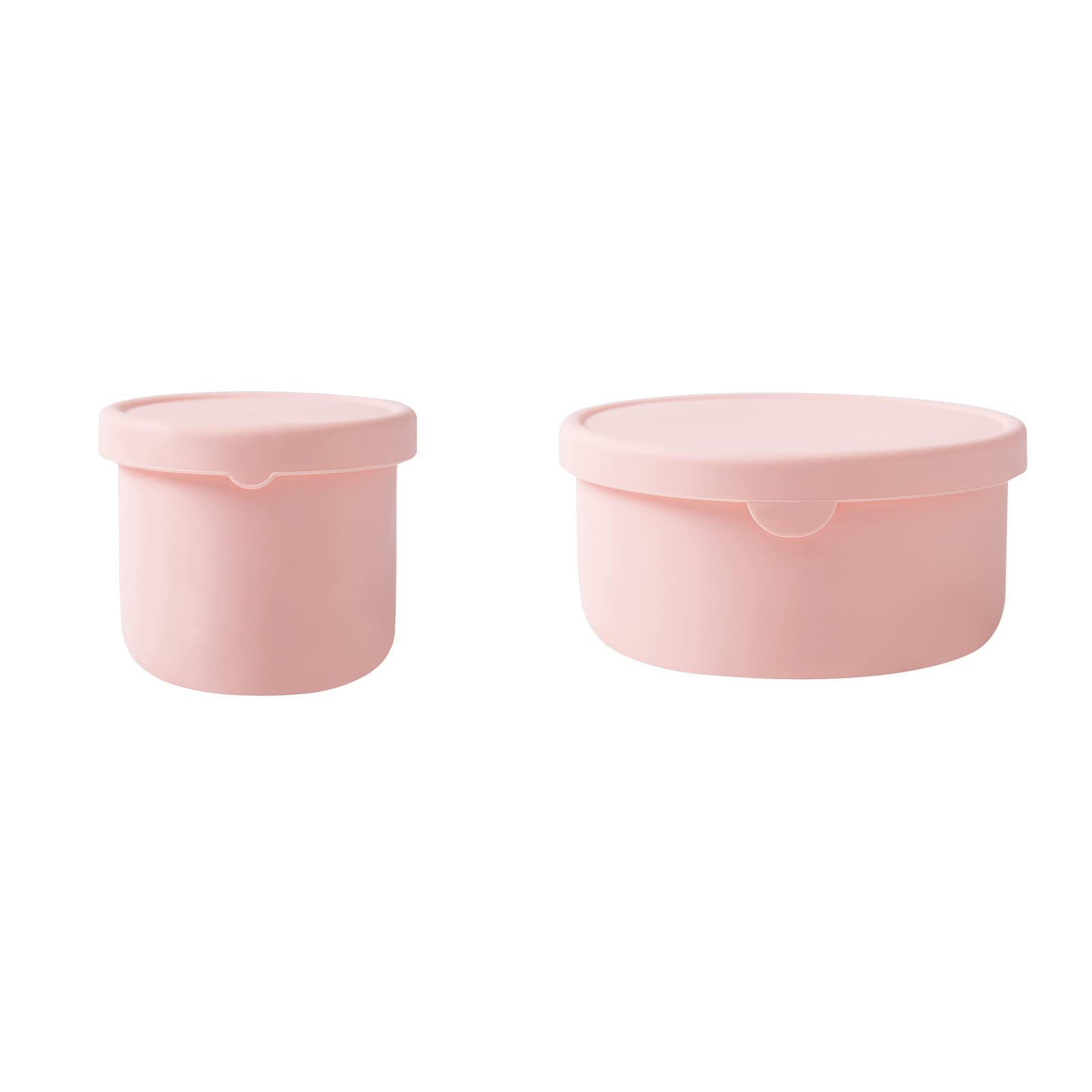 Reusable Silicone Bowls with Airtight Lids Set - Microwave, Dishwasher & Freezer Safe Food Storage Containers for Meal Prep, Leftovers, Snacks - Perfect for Home, Office, Camping & Travel (Pink)