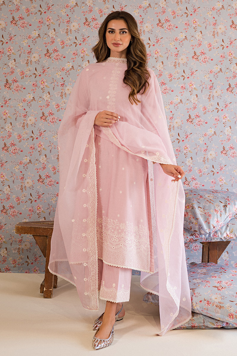 ICY PINK 3-Piece Embroidered Lawn Suit for Women - Elegant Summer Outfit for Weddings, Parties & Special Occasions