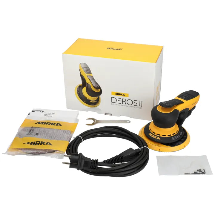 Mirka DEROS II 150mm Random Orbital Sander with 5mm Orbit & 650CV - Professional Woodworking & Sanding Tool for DIY Projects, Furniture Refinishing, and Auto Body Repair