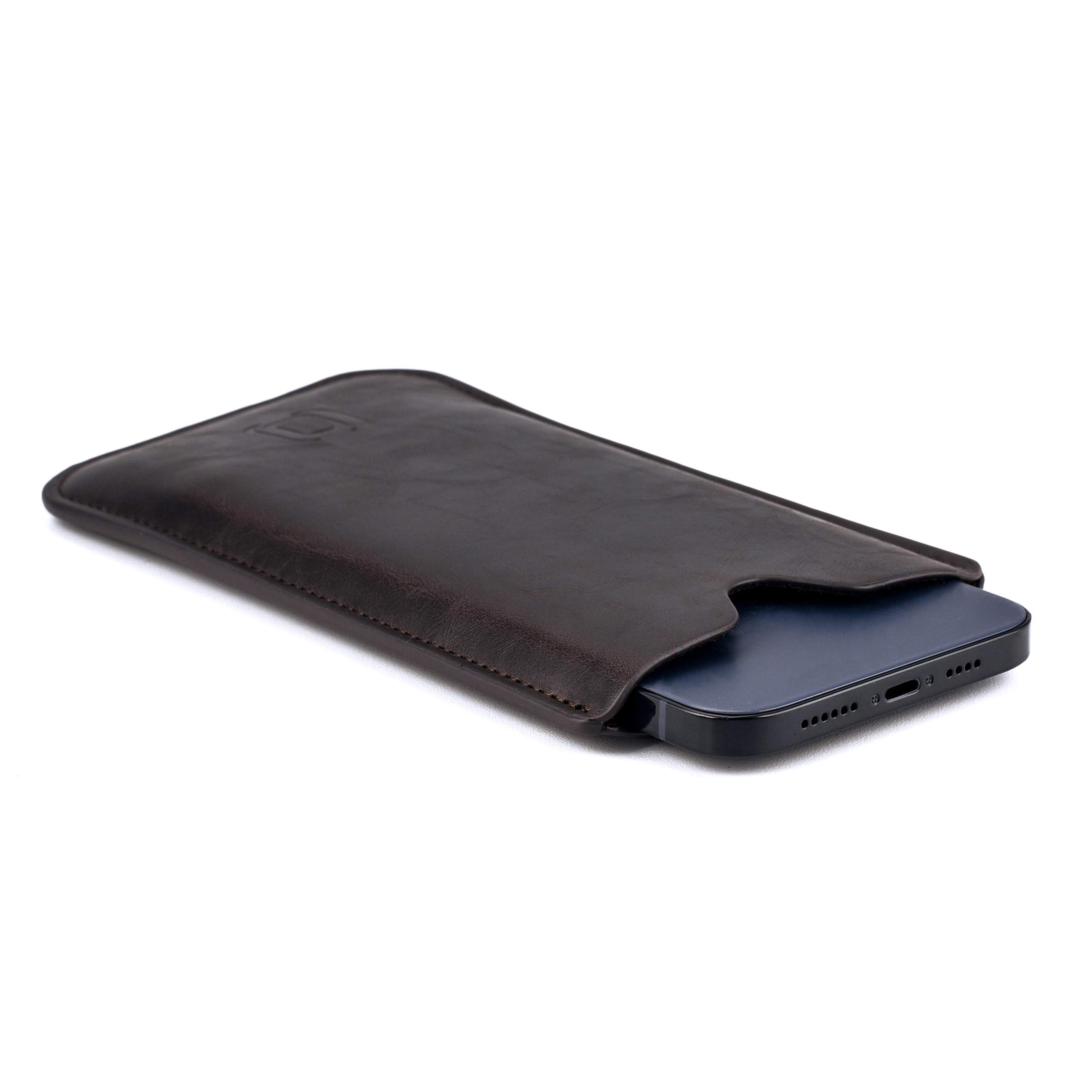Premium Faux Leather iPhone 16 Pro Max/Plus Case - Slim Protective Sleeve with Microfiber Lining for iPhone 15 Pro Max/Plus, 14 Pro Max/Plus, 13 Pro Max & 12 Pro Max | Dark Brown | Perfect for Business Travel & Office Use